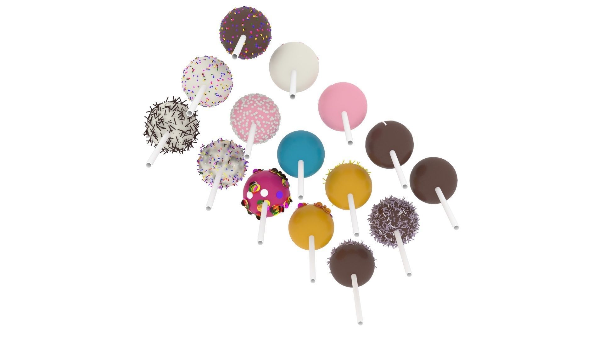 Cake Pops Set 3D model_15