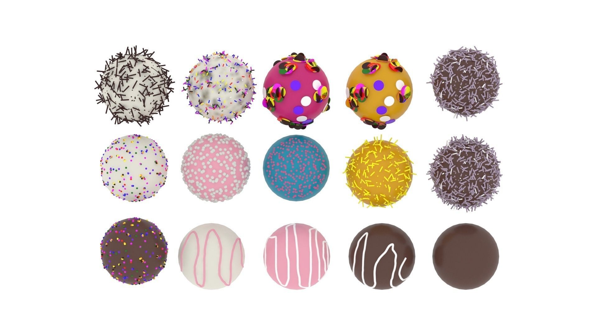 Cake Pops Set 3D model_19