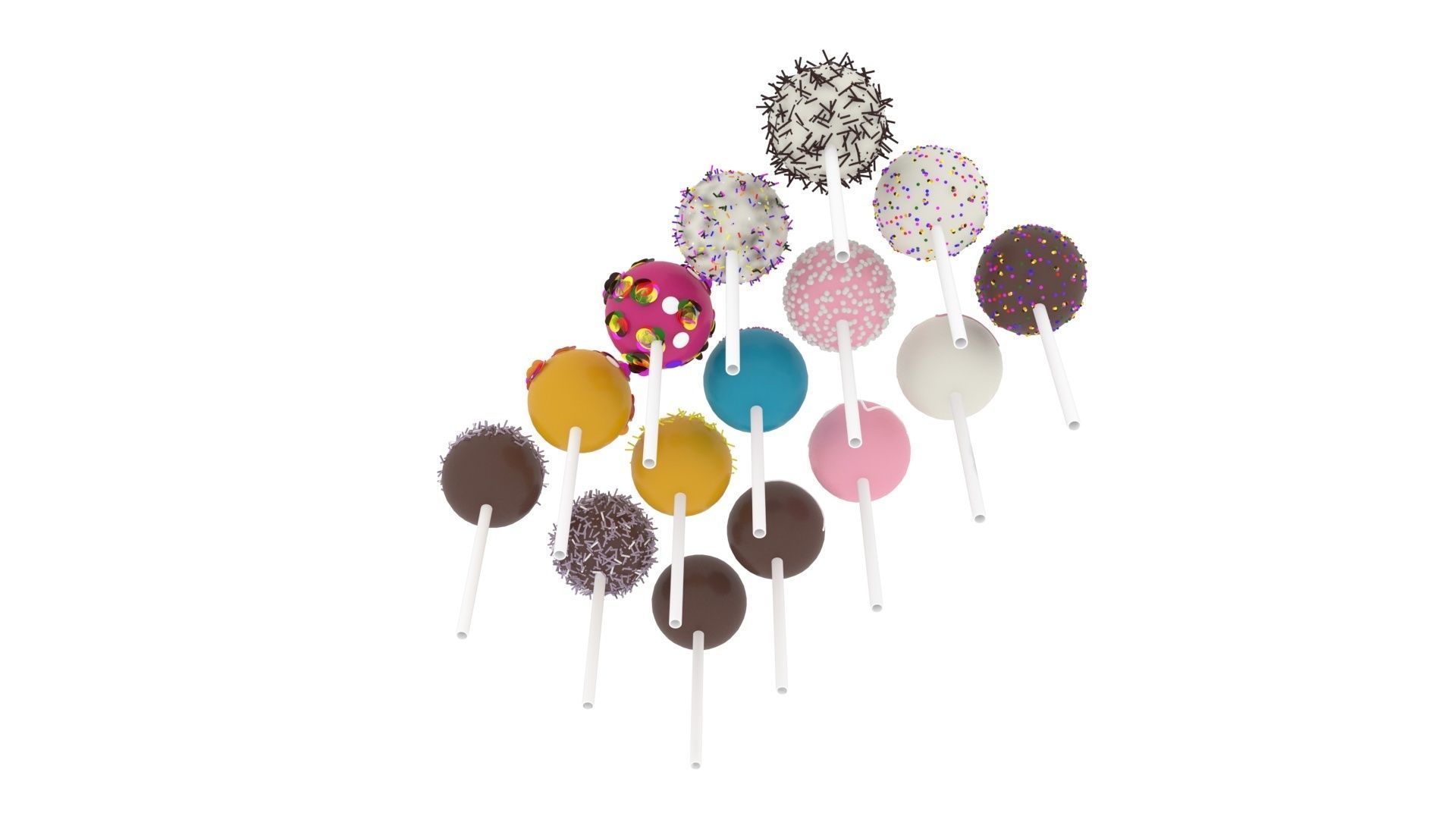 Cake Pops Set 3D model_18