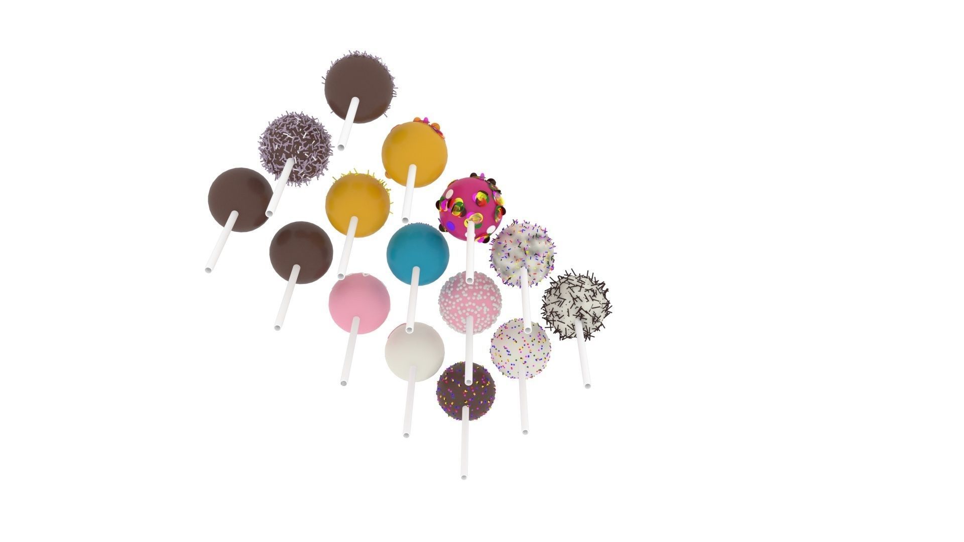 Cake Pops Set 3D model_17