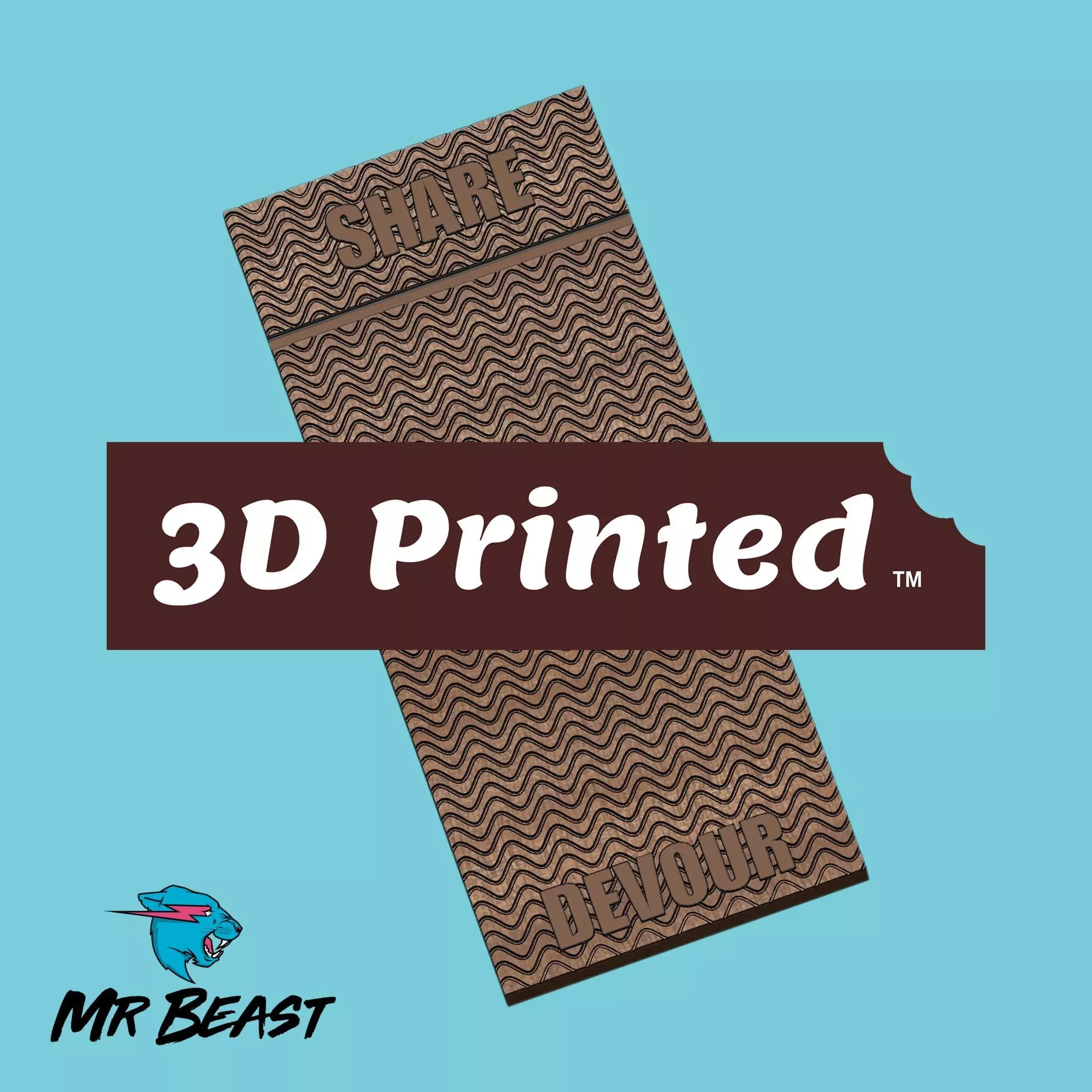 MrBeast 3D Printed Chocolate Bar Replica Free 3D print model