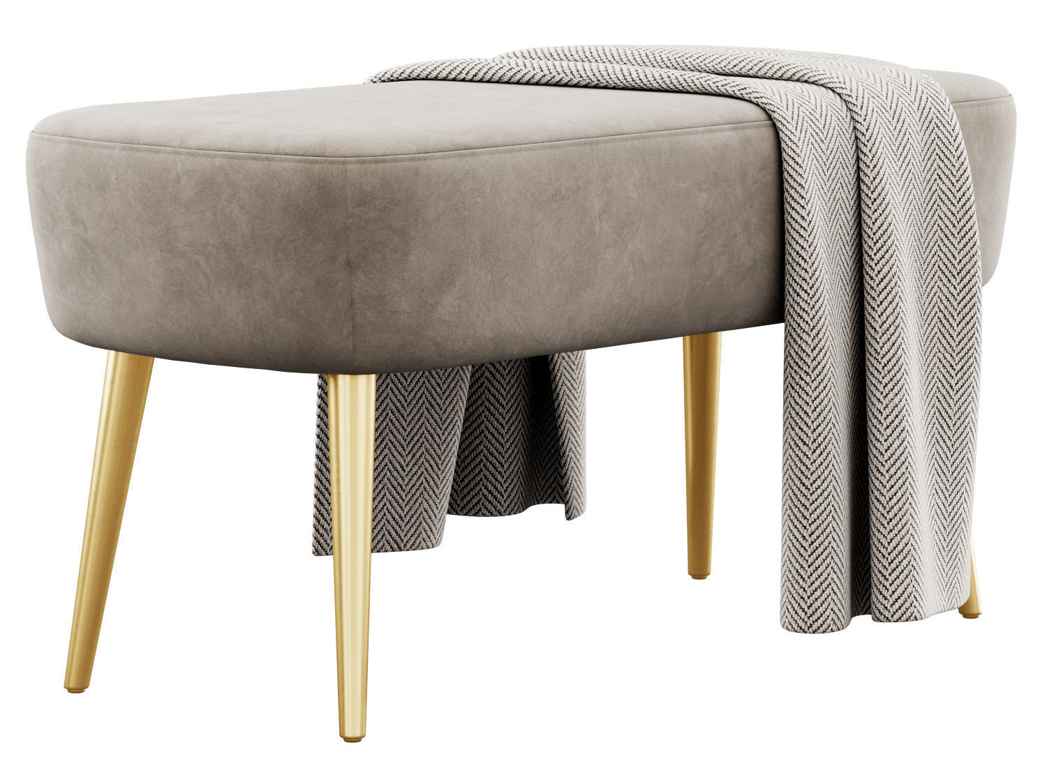 Velvet Bench by Adeco 3D model_12