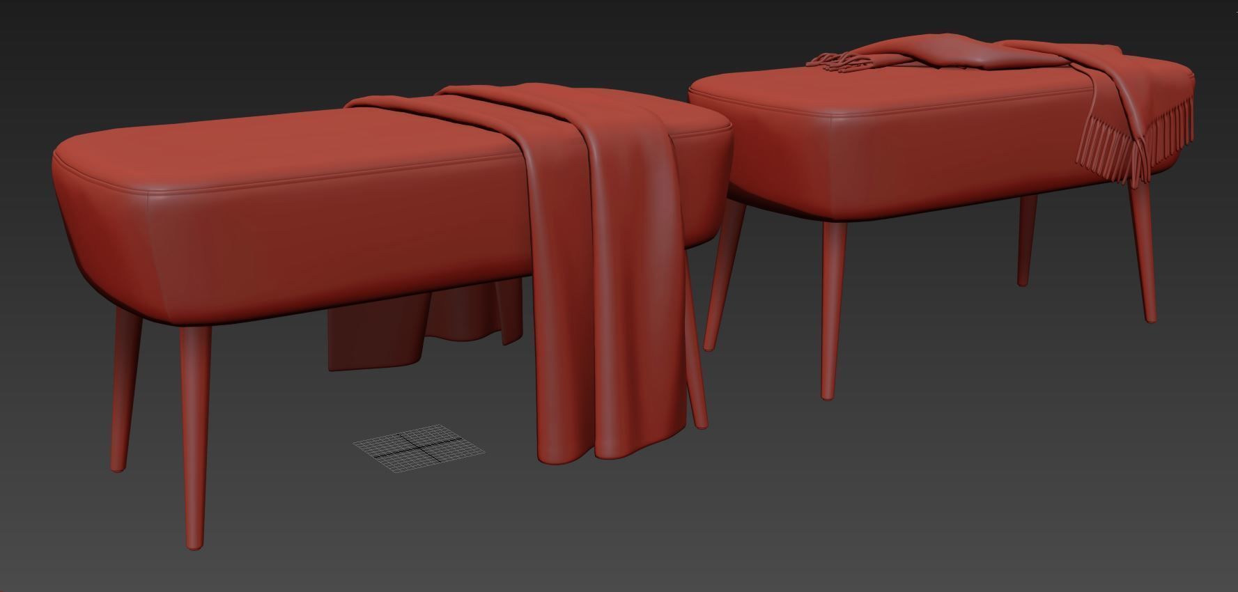 Velvet Bench by Adeco 3D model_14