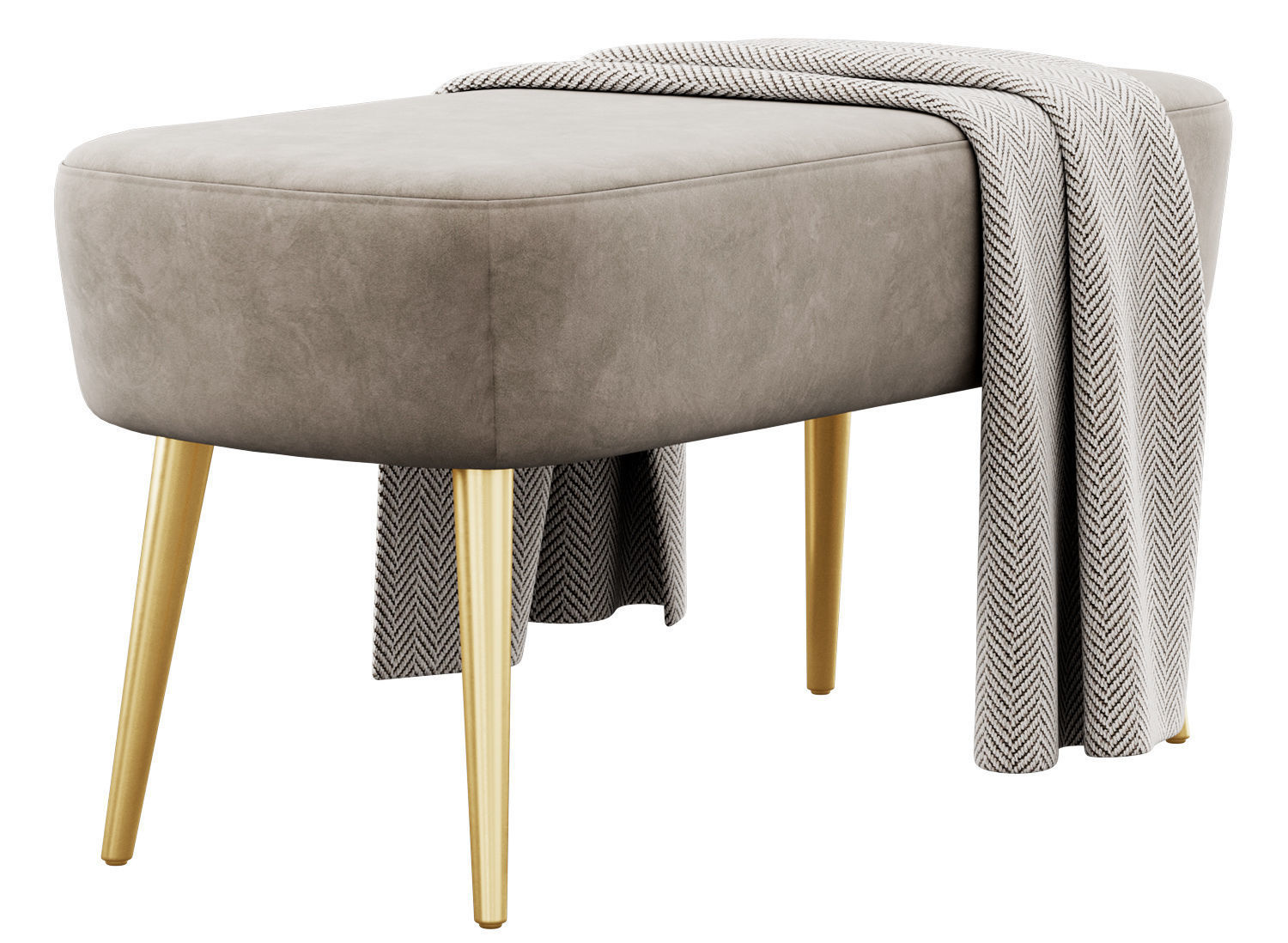 Velvet Bench by Adeco 3D model_6