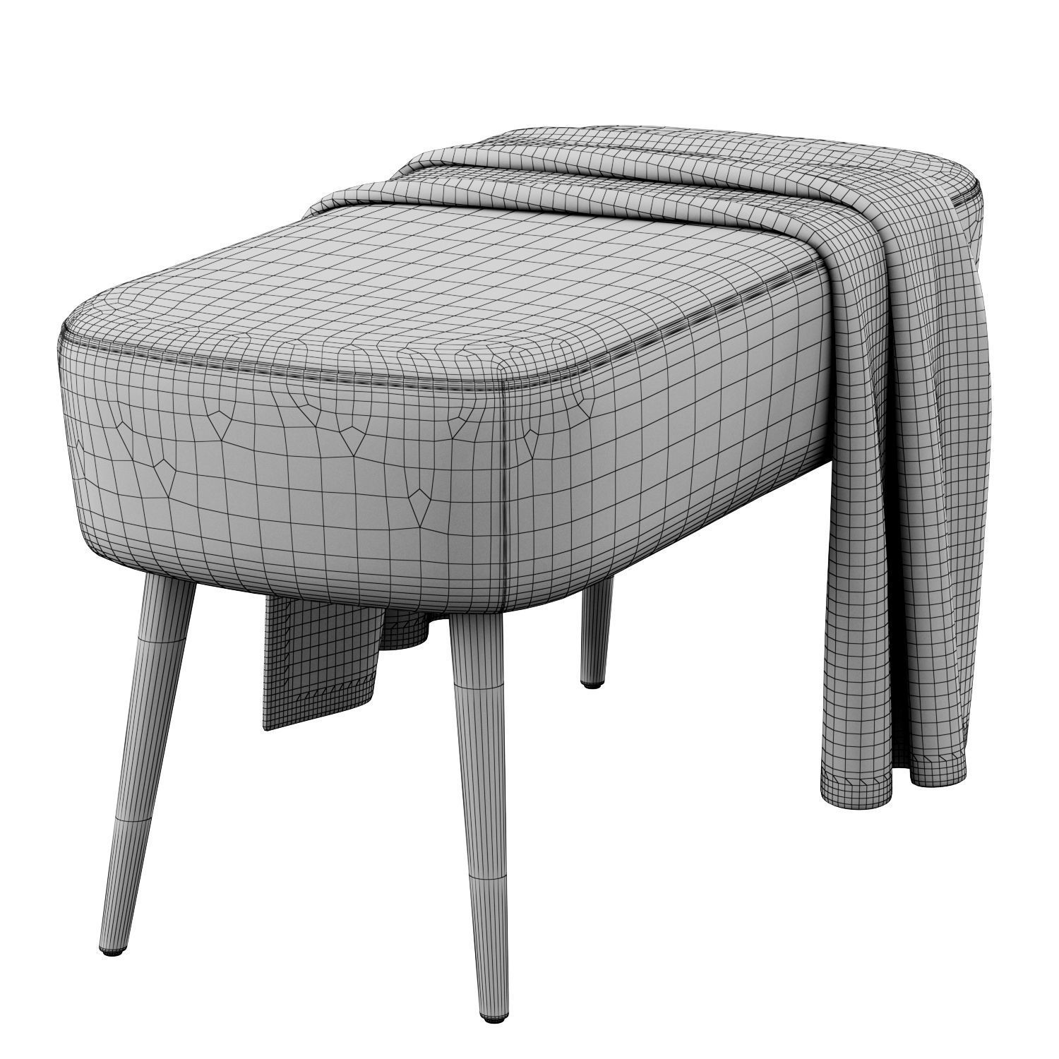 Velvet Bench by Adeco 3D model_10