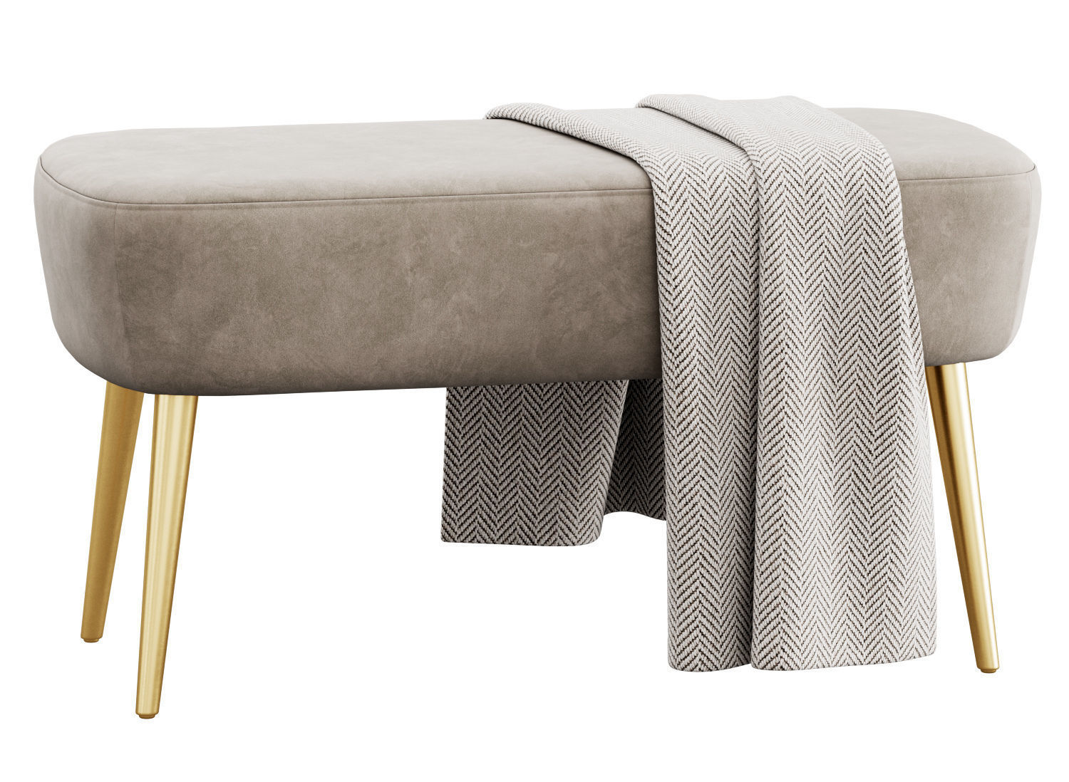 Velvet Bench by Adeco 3D model_5