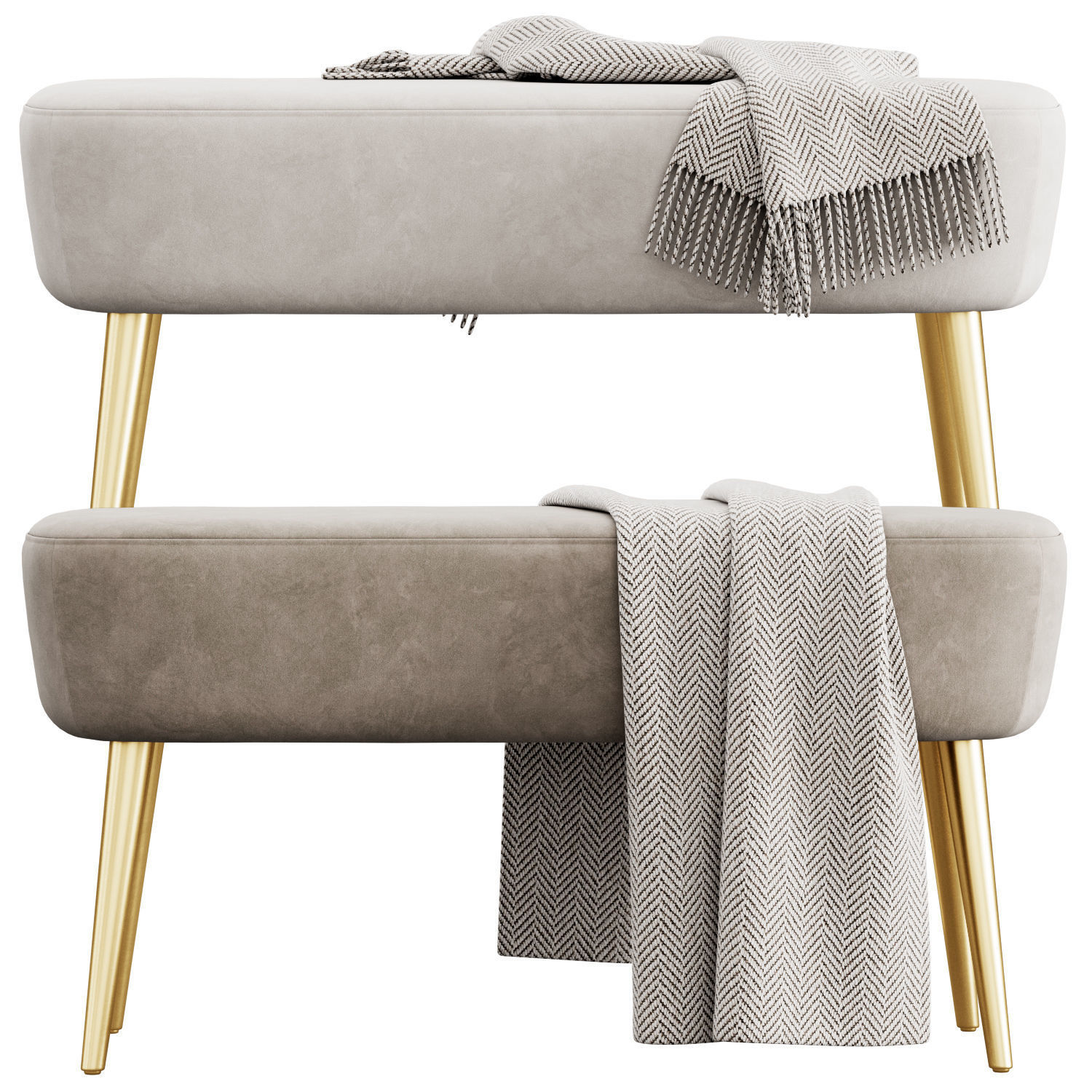 Velvet Bench by Adeco 3D model_2