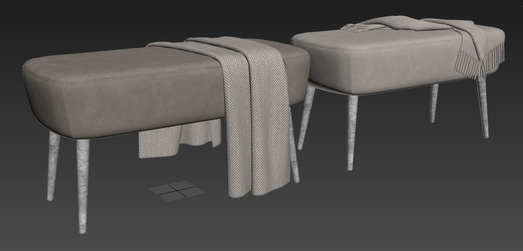 Velvet Bench by Adeco 3D model_13