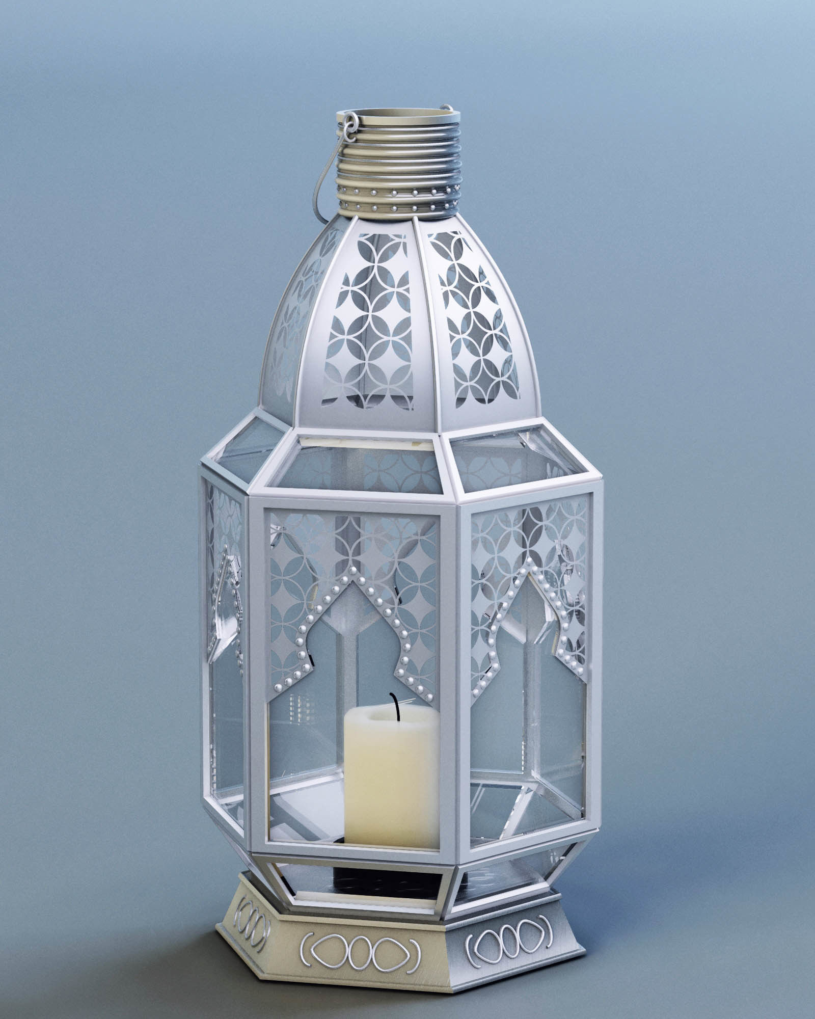 Lantern Moroccan Style Large 3D model_1