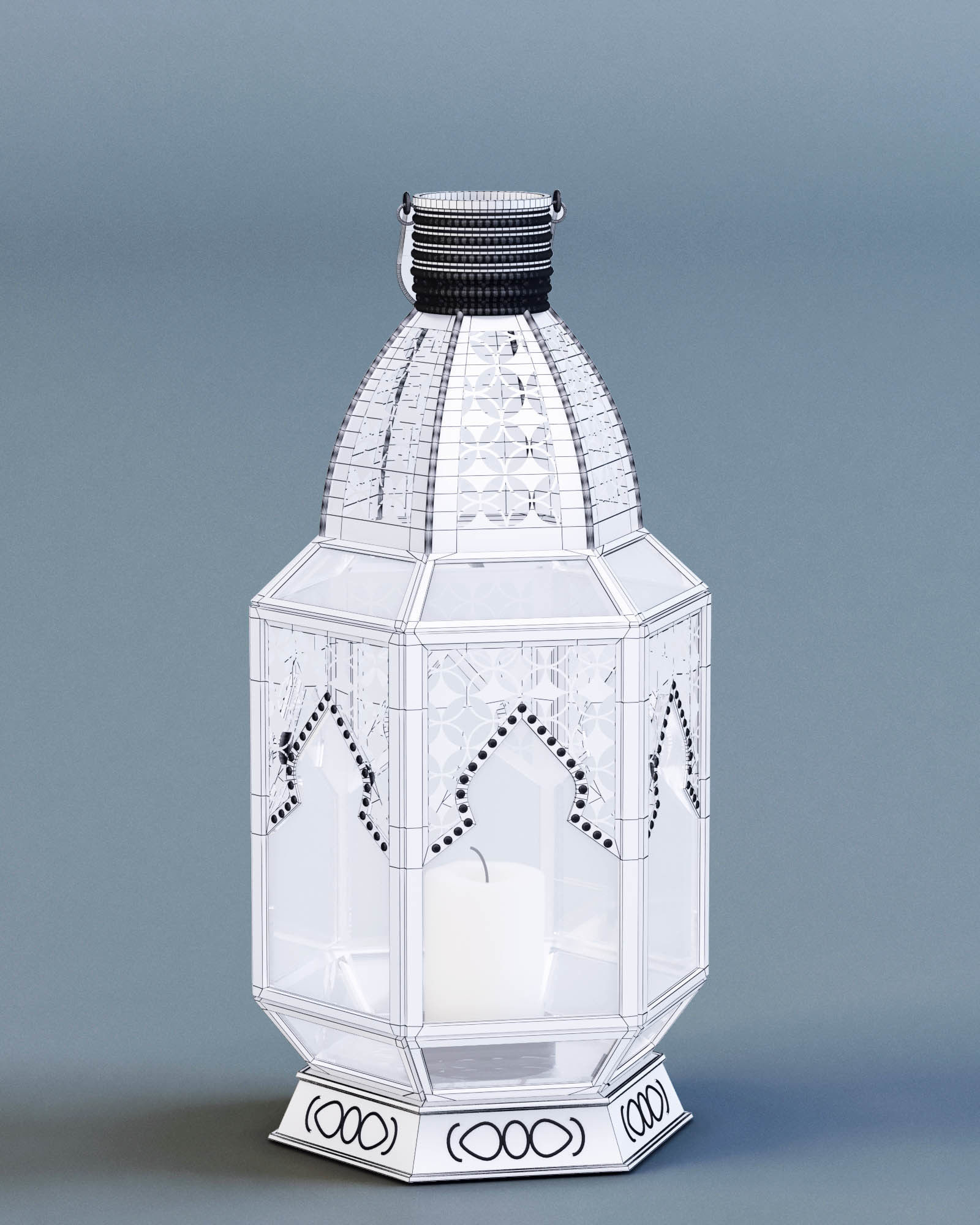 Lantern Moroccan Style Large 3D model_5