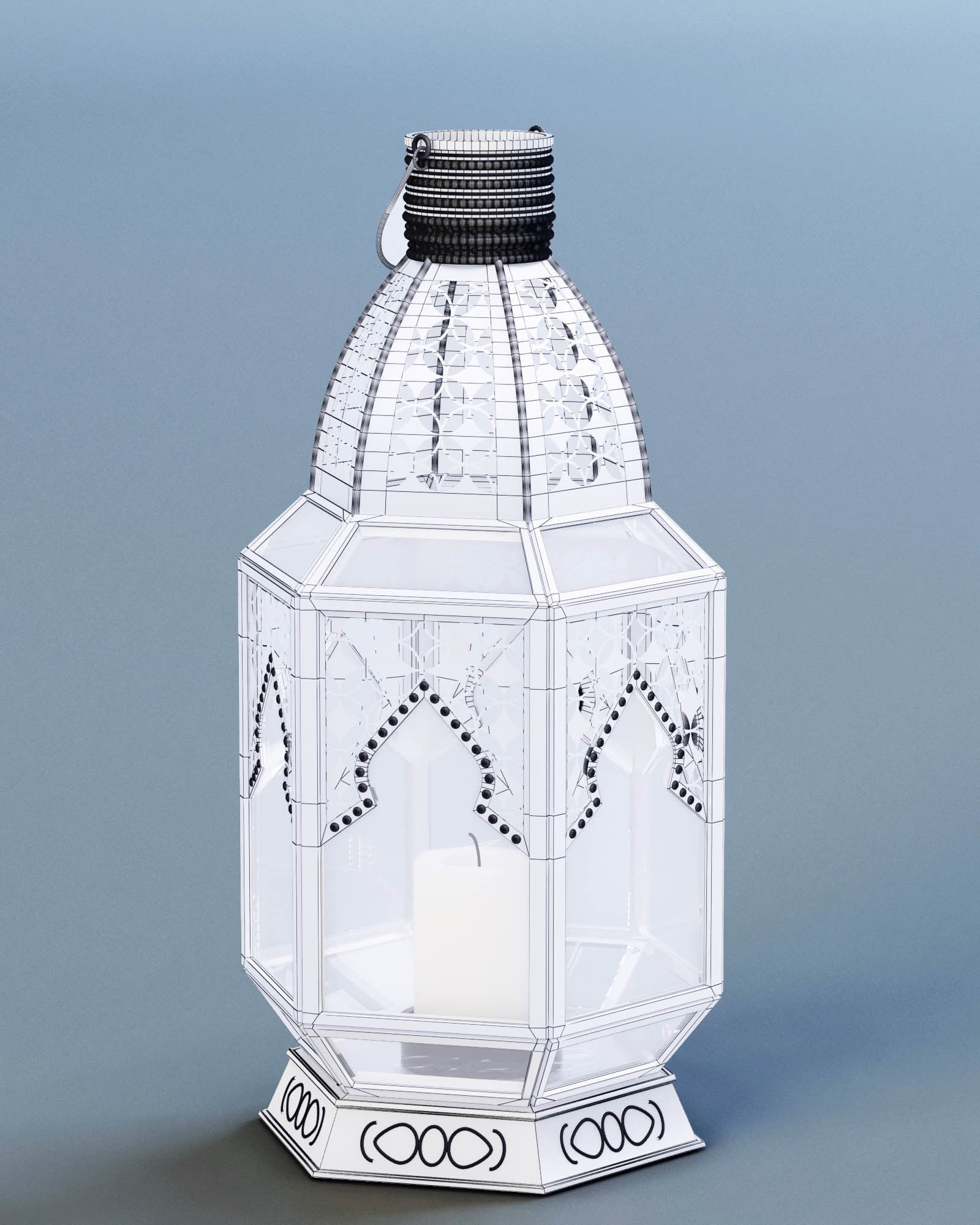 Lantern Moroccan Style Large 3D model_6