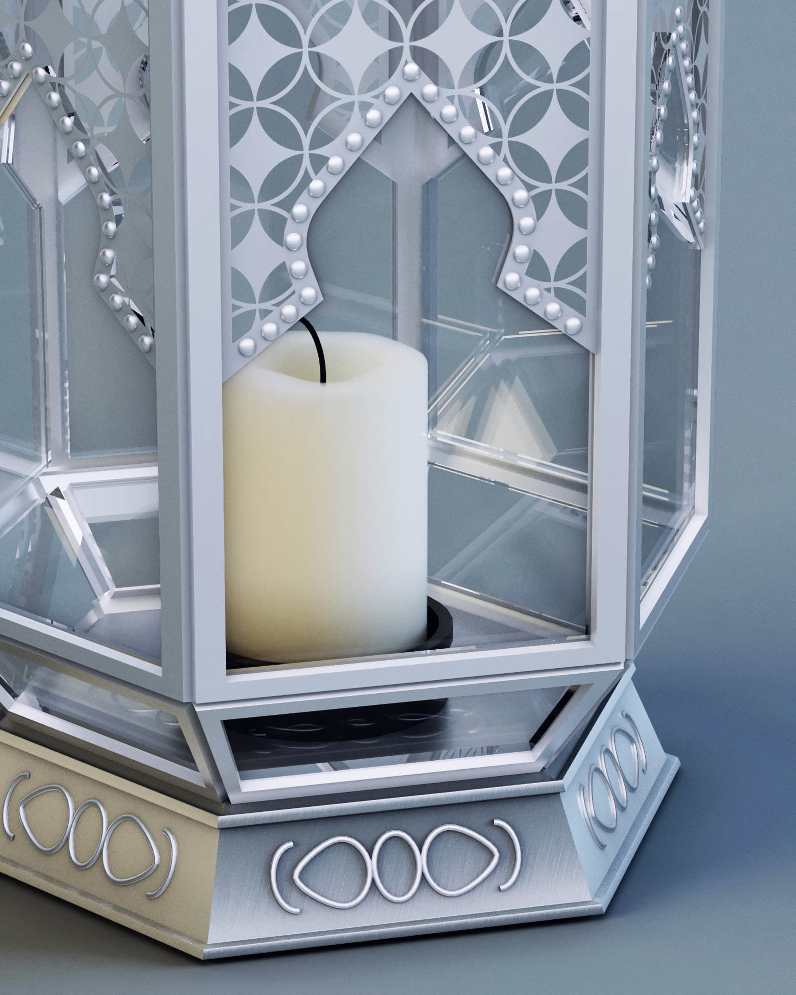 Lantern Moroccan Style Large 3D model_3