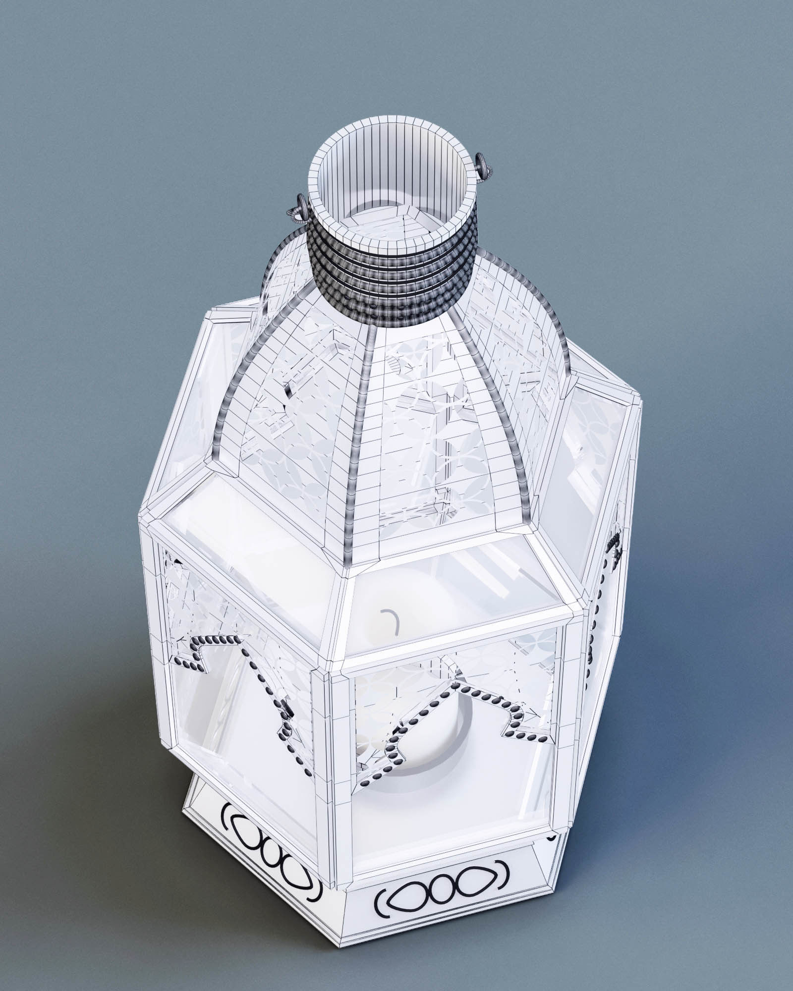 Lantern Moroccan Style Large 3D model_7