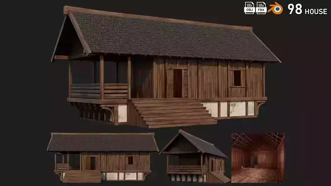 Old Medieval House Building 4K Textures GameReady 98