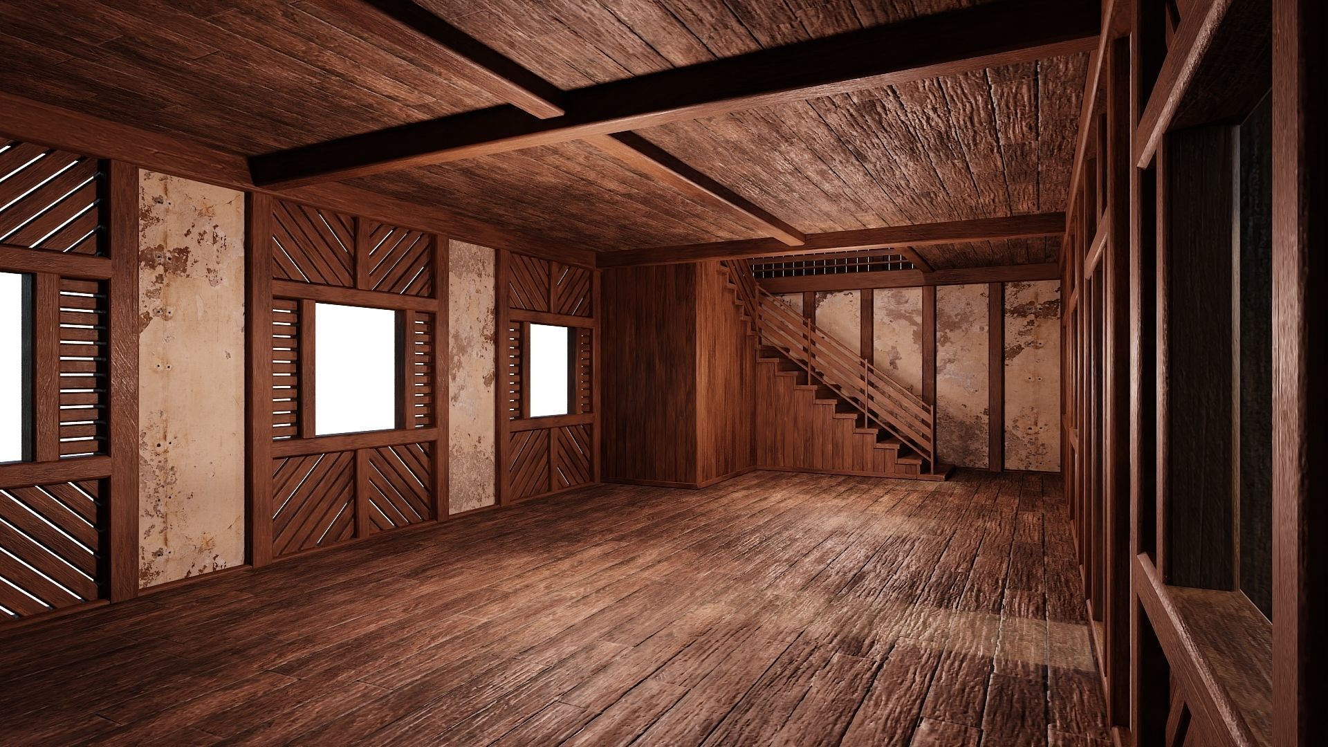 4 Old Medieval Houses Building Pack 4K Tex GameReady 97 to 100 Low-poly 3D model_21