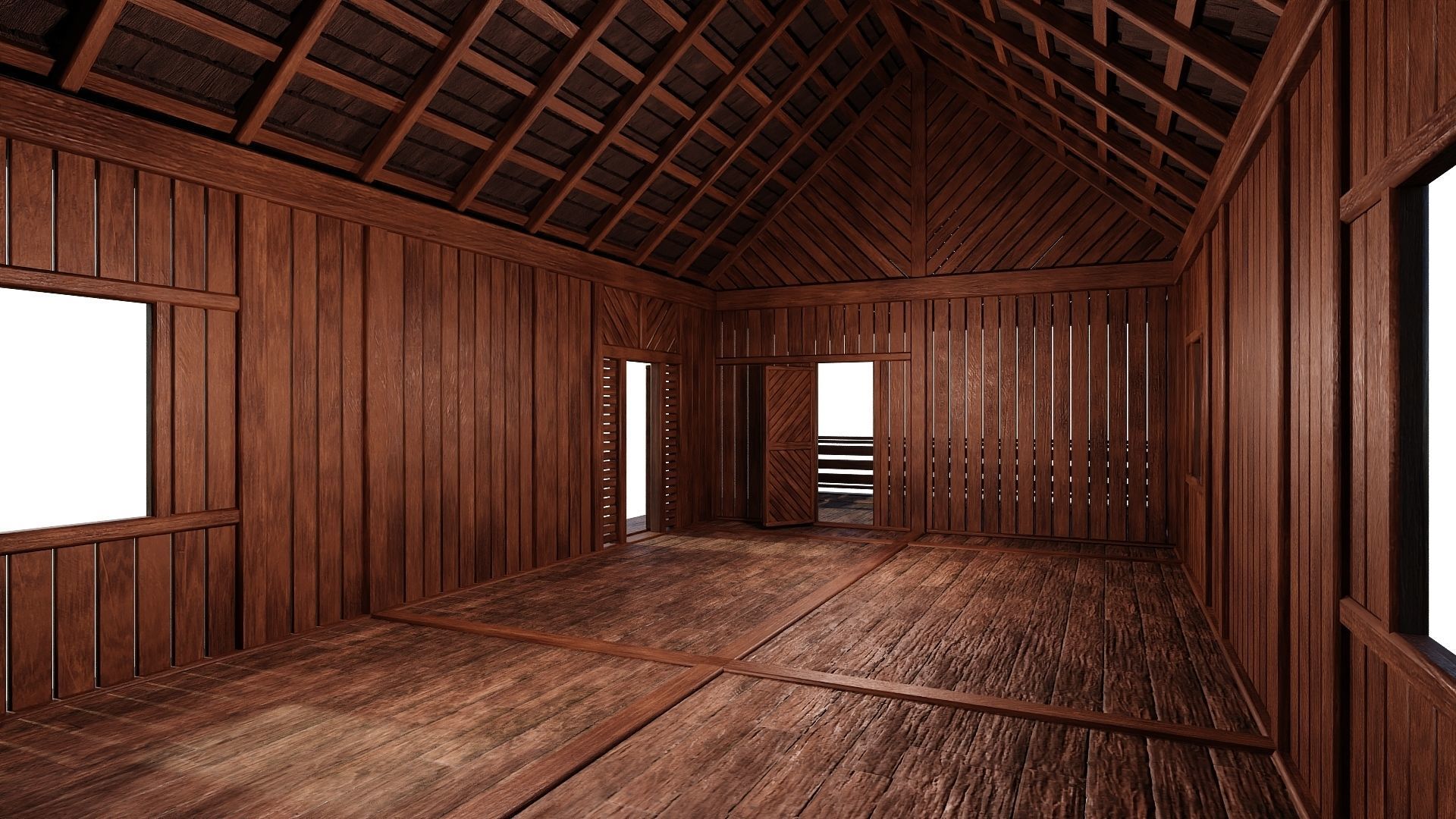 4 Old Medieval Houses Building Pack 4K Tex GameReady 97 to 100 Low-poly 3D model_32