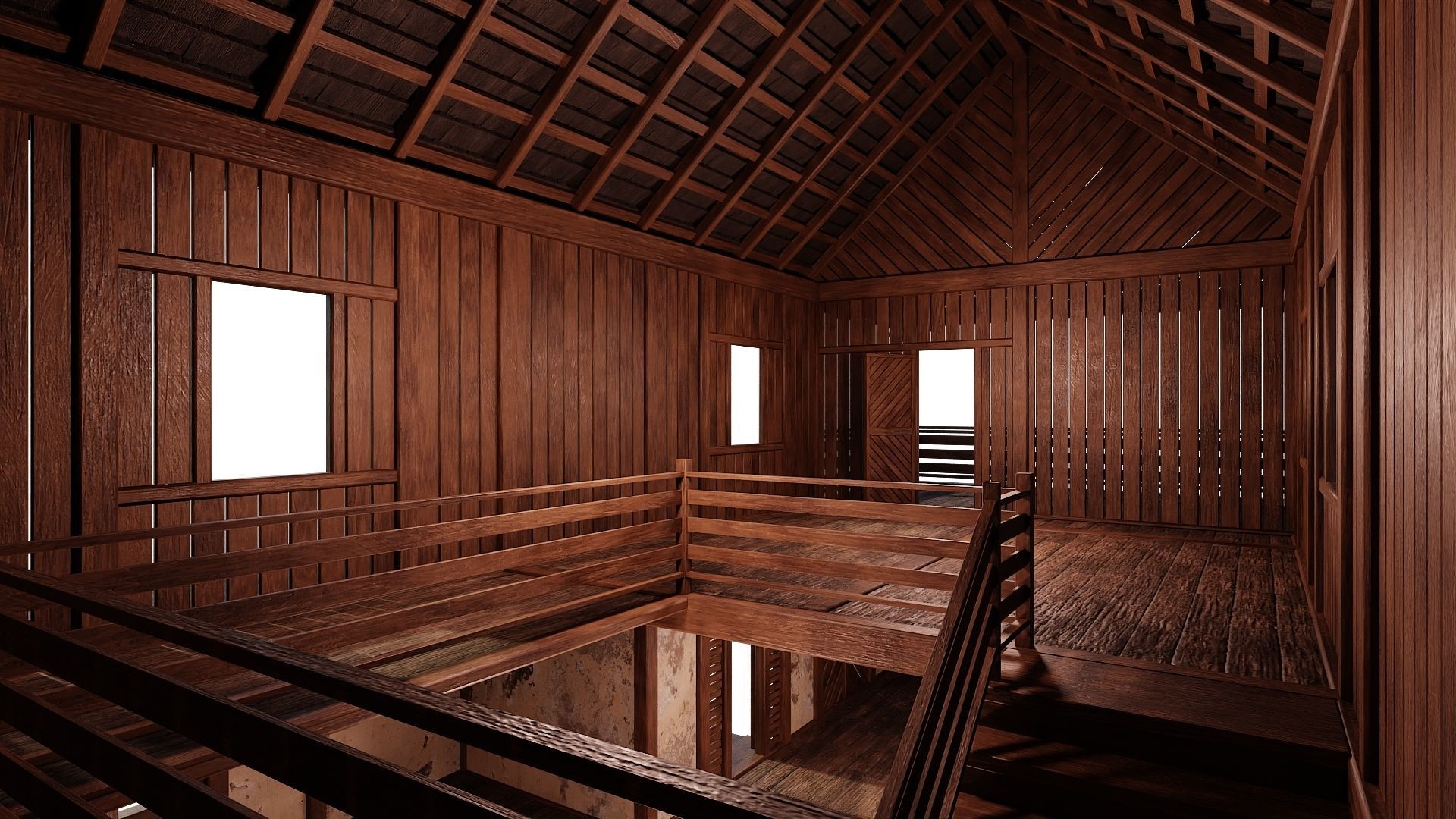 4 Old Medieval Houses Building Pack 4K Tex GameReady 97 to 100 Low-poly 3D model_43