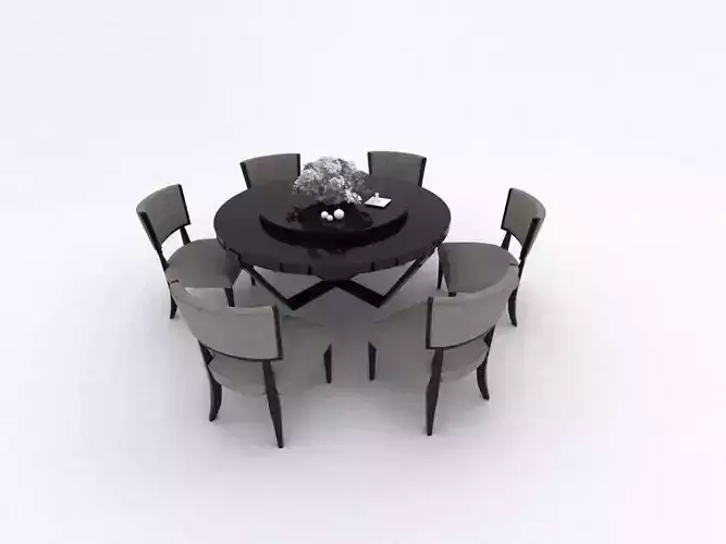 table dining with six chairs