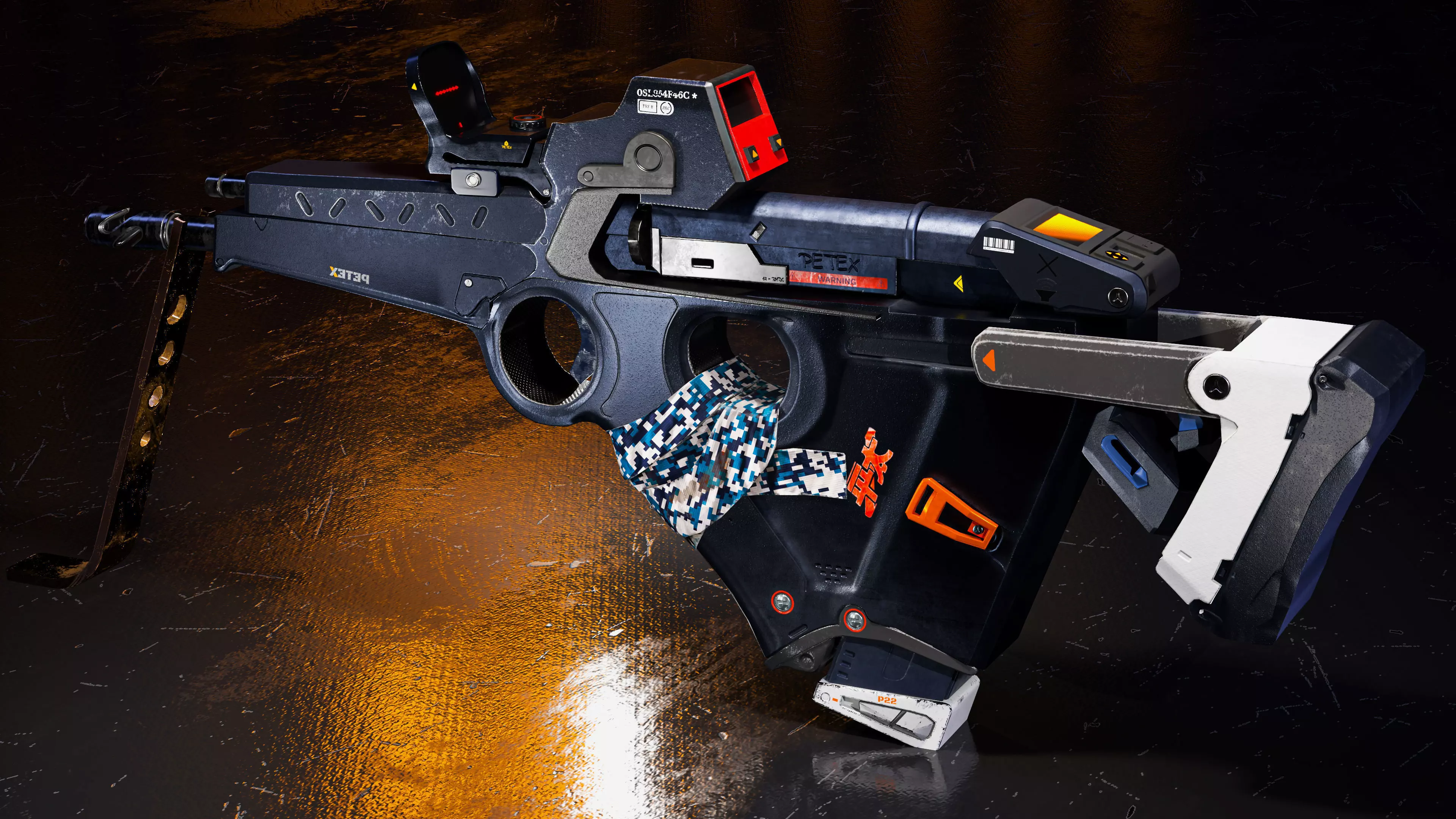 Sci-Fi SMG Low-poly 3D model_0