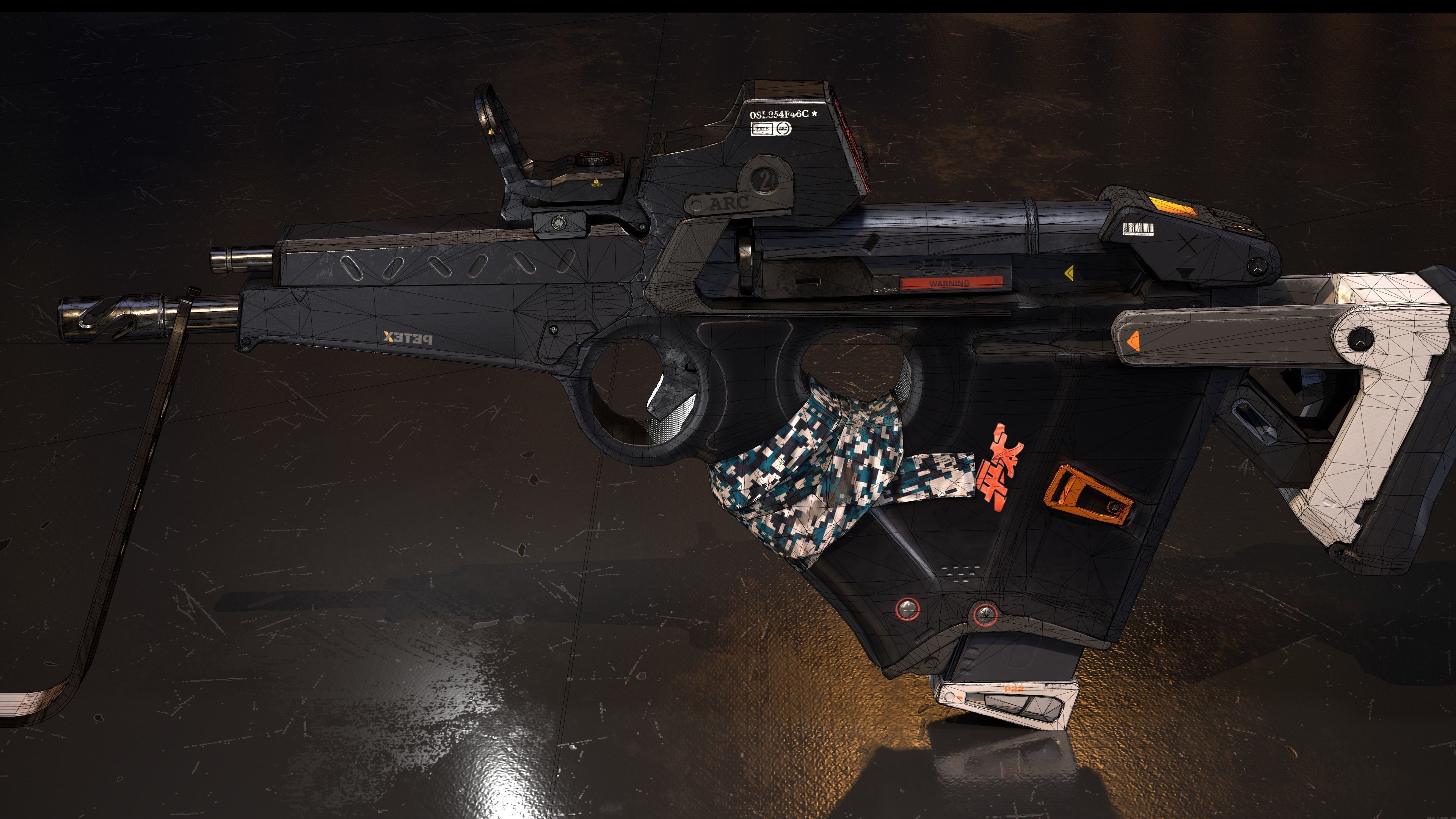 Sci-Fi SMG Low-poly 3D model_4