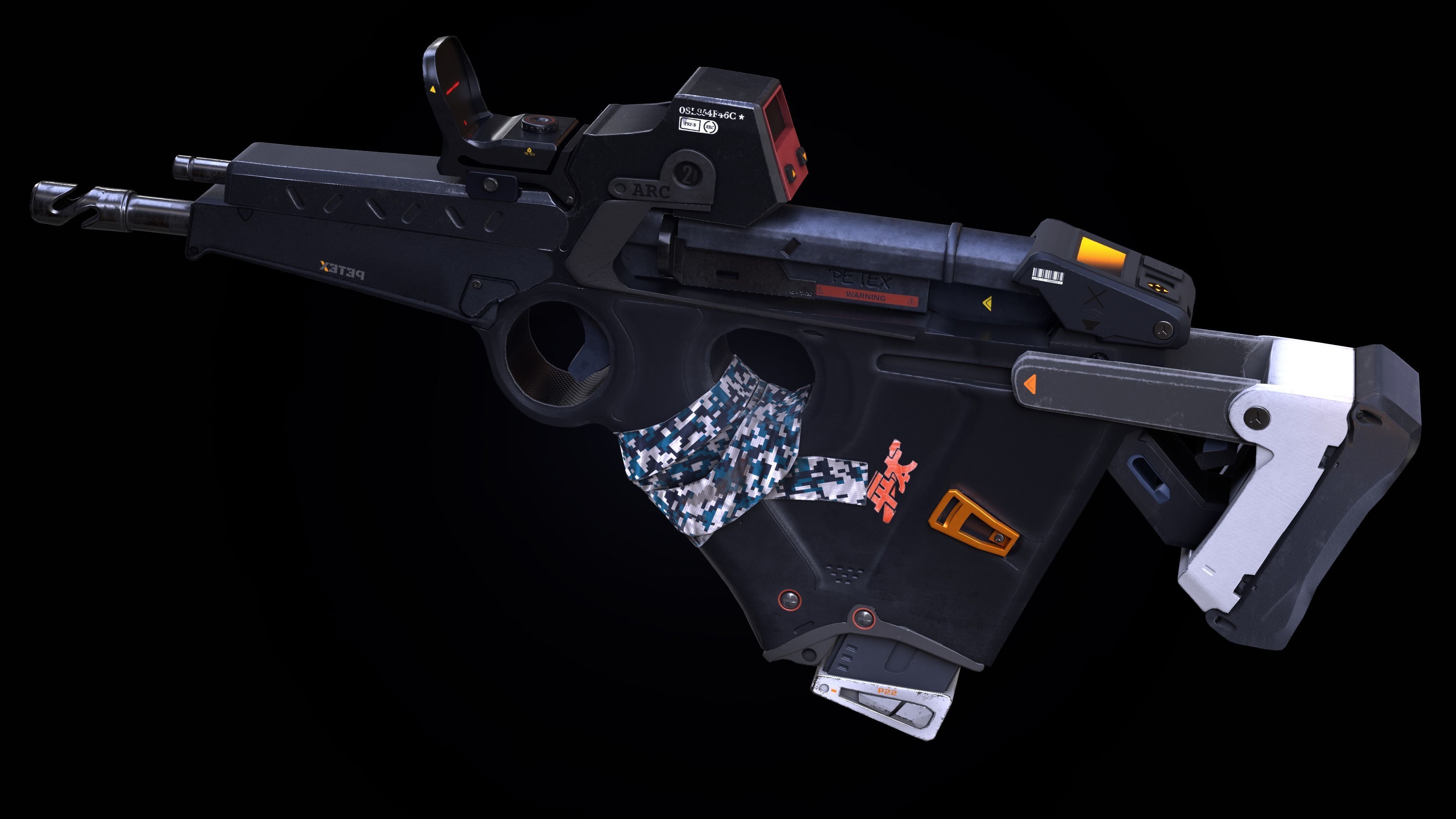 Sci-Fi SMG Low-poly 3D model_6
