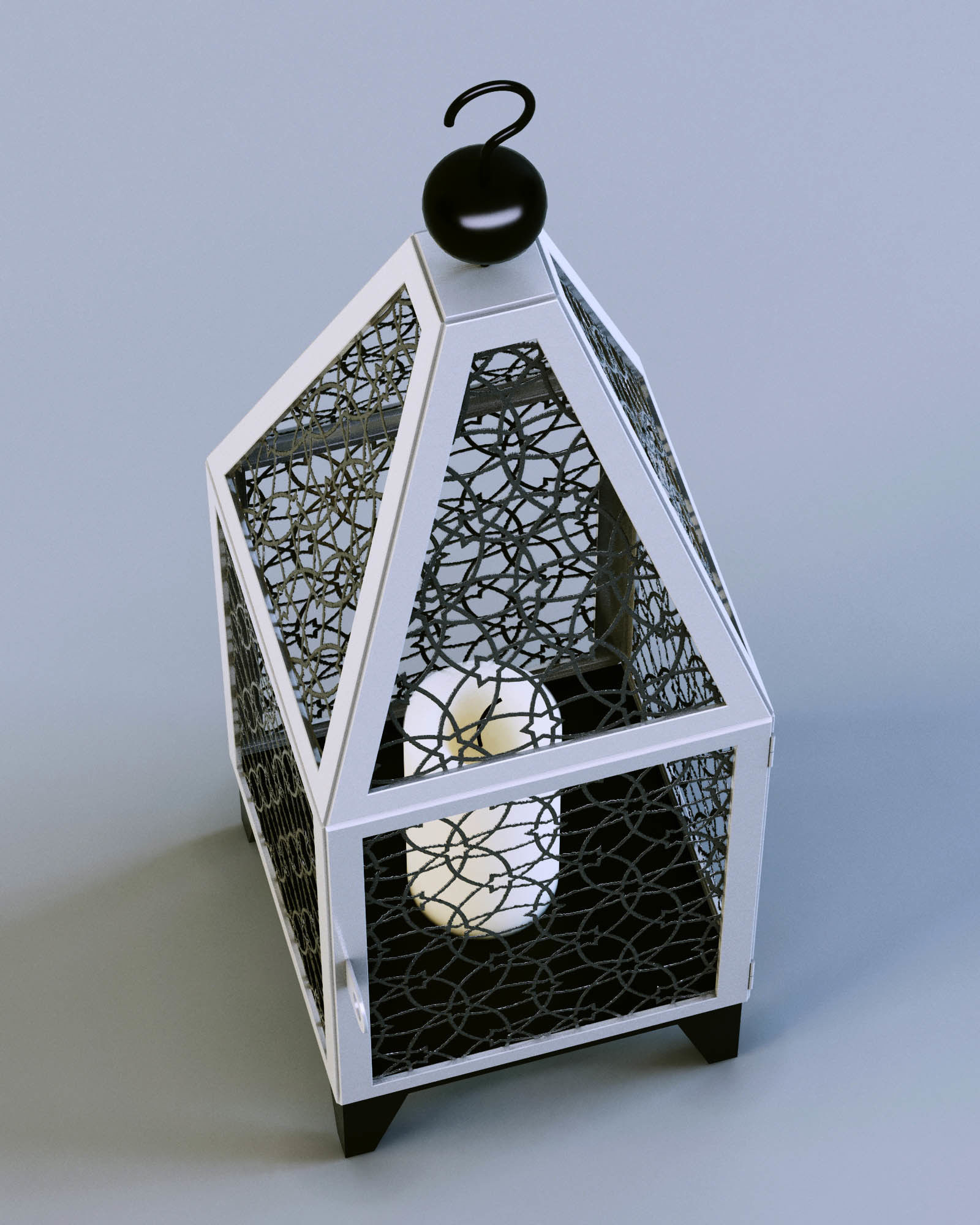 Lantern Mesh Cage 3D model_1