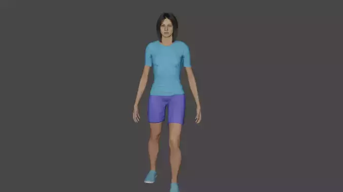 Human Female Character 3D Blend File 