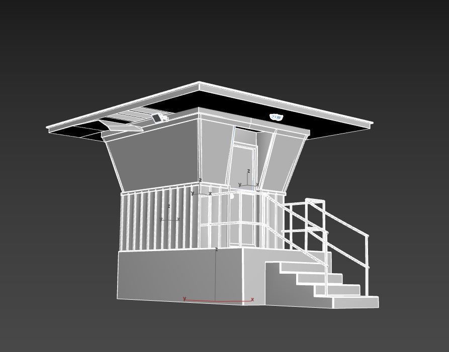 Old Security Booth 3D model_14