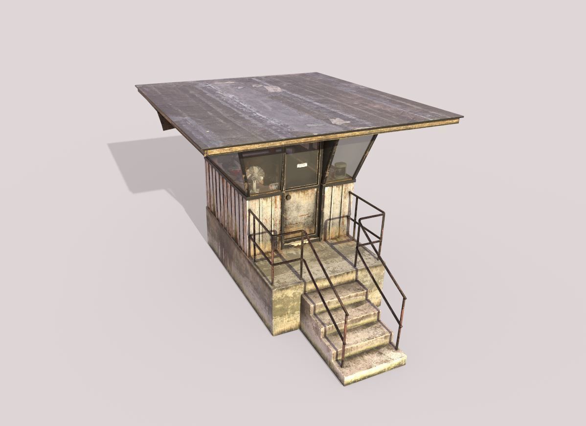 Old Security Booth 3D model_1