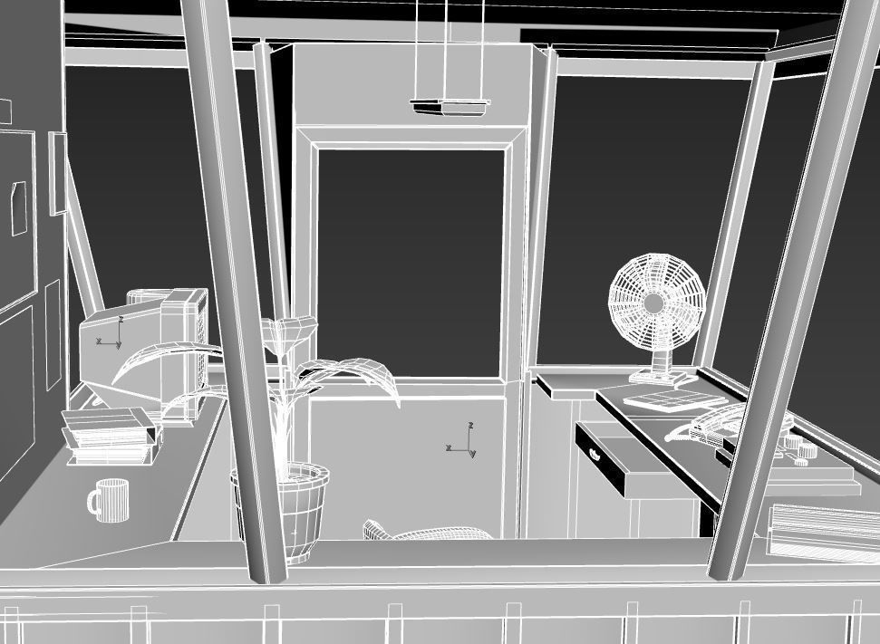 Old Security Booth 3D model_15