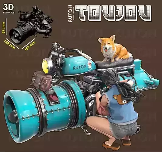 TOUJOU steampunk motorcycle 3D print model