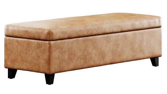 Leather Storage Ottoman by Christopher Knight Home 3D model 7