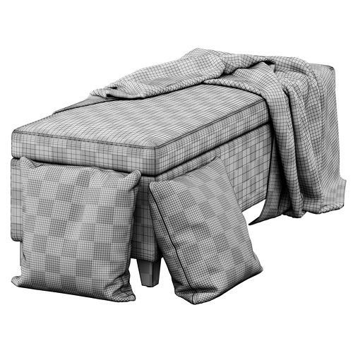 Leather Storage Ottoman by Christopher Knight Home 3D model 4
