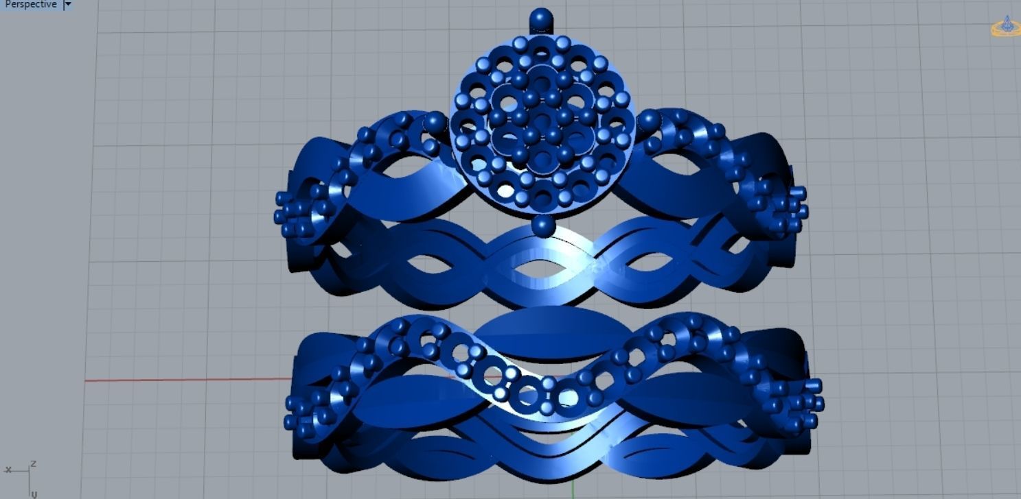 Genuine Diamond Multiple Bridal Engagement Ring R 156 3D print model_6