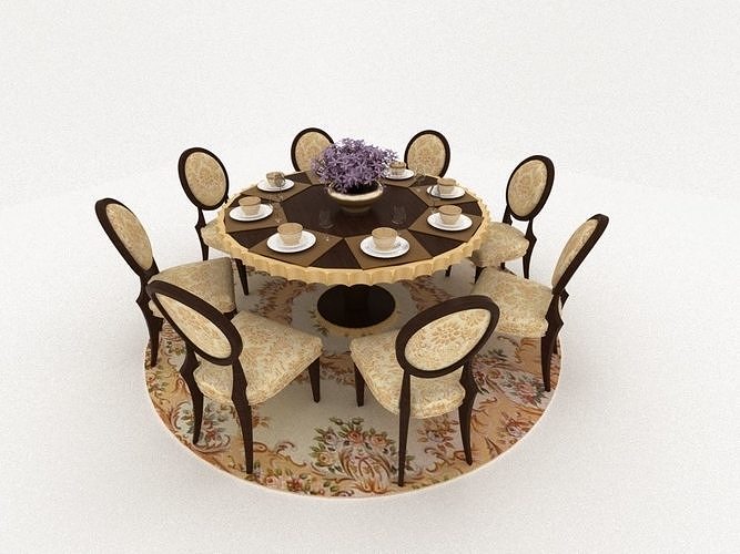 table dining and chairs 3D model
