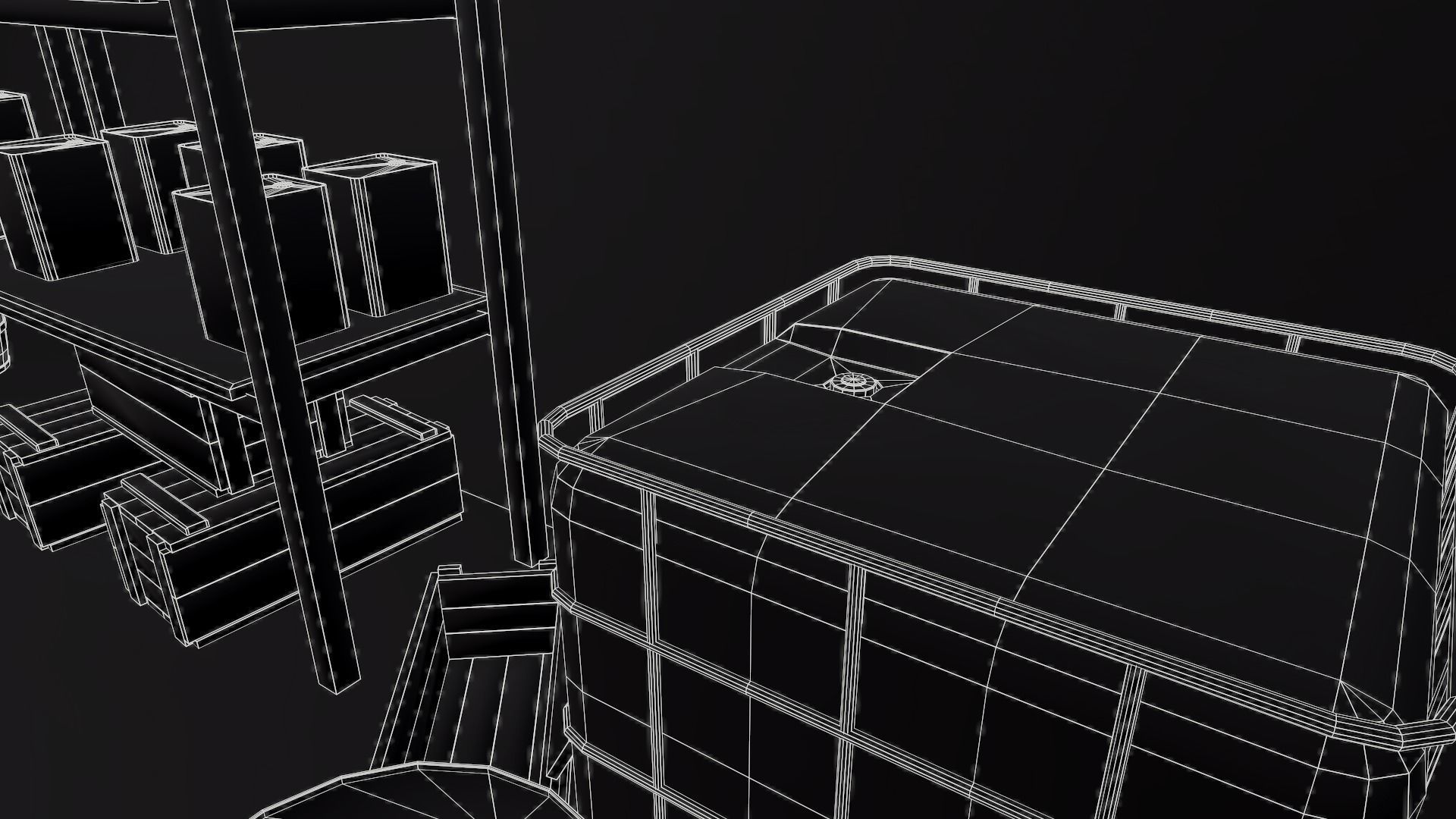 Chemical Explosive Wharehouse and Chemical Containers  Low-poly 3D model_20