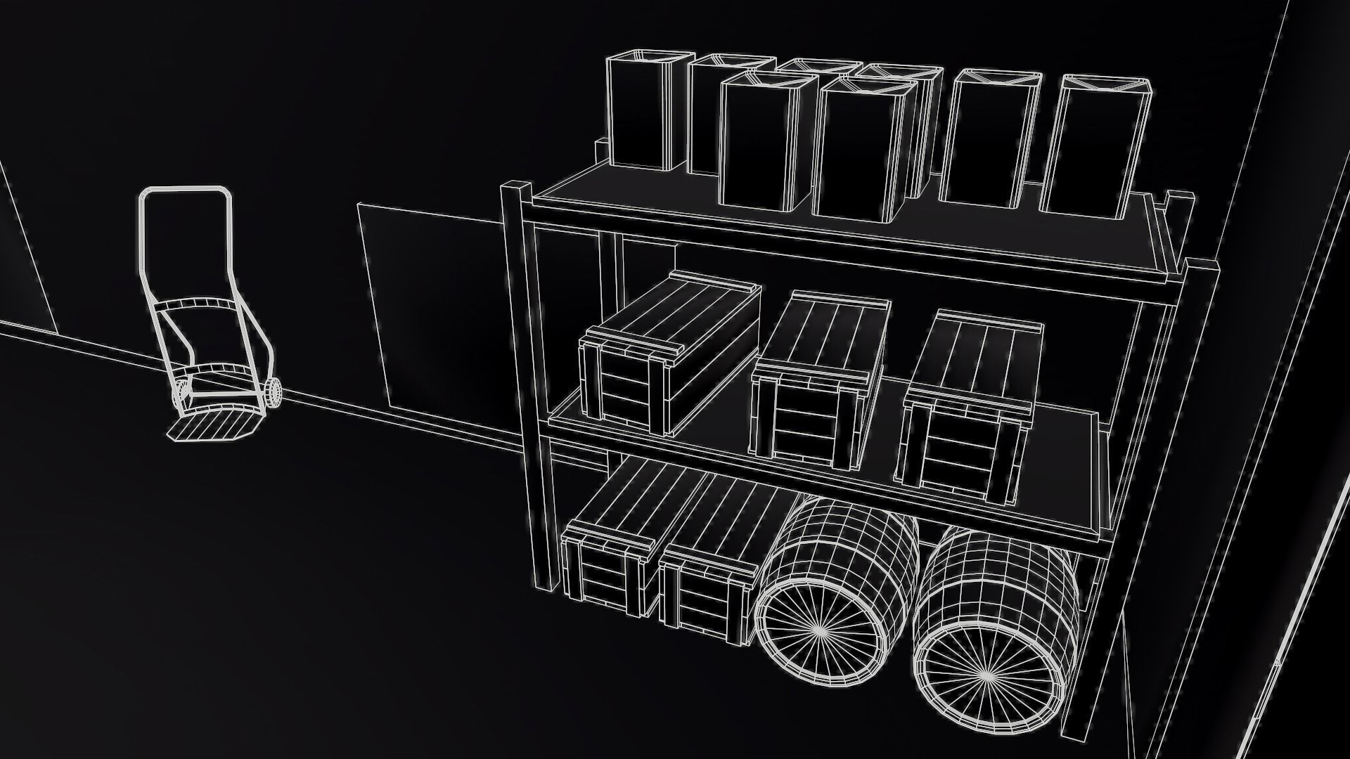Chemical Explosive Wharehouse and Chemical Containers  Low-poly 3D model_22