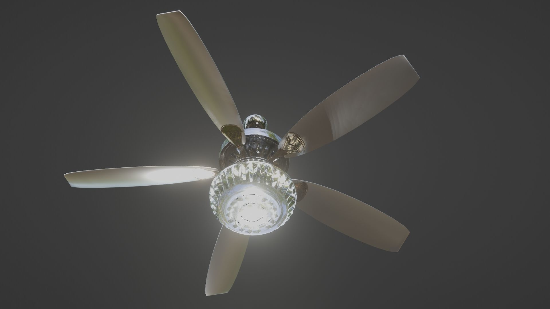 Crystal Fan Low-poly 3D model_1