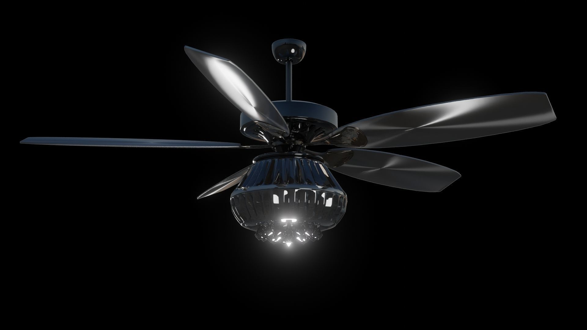 Crystal Fan Low-poly 3D model_2