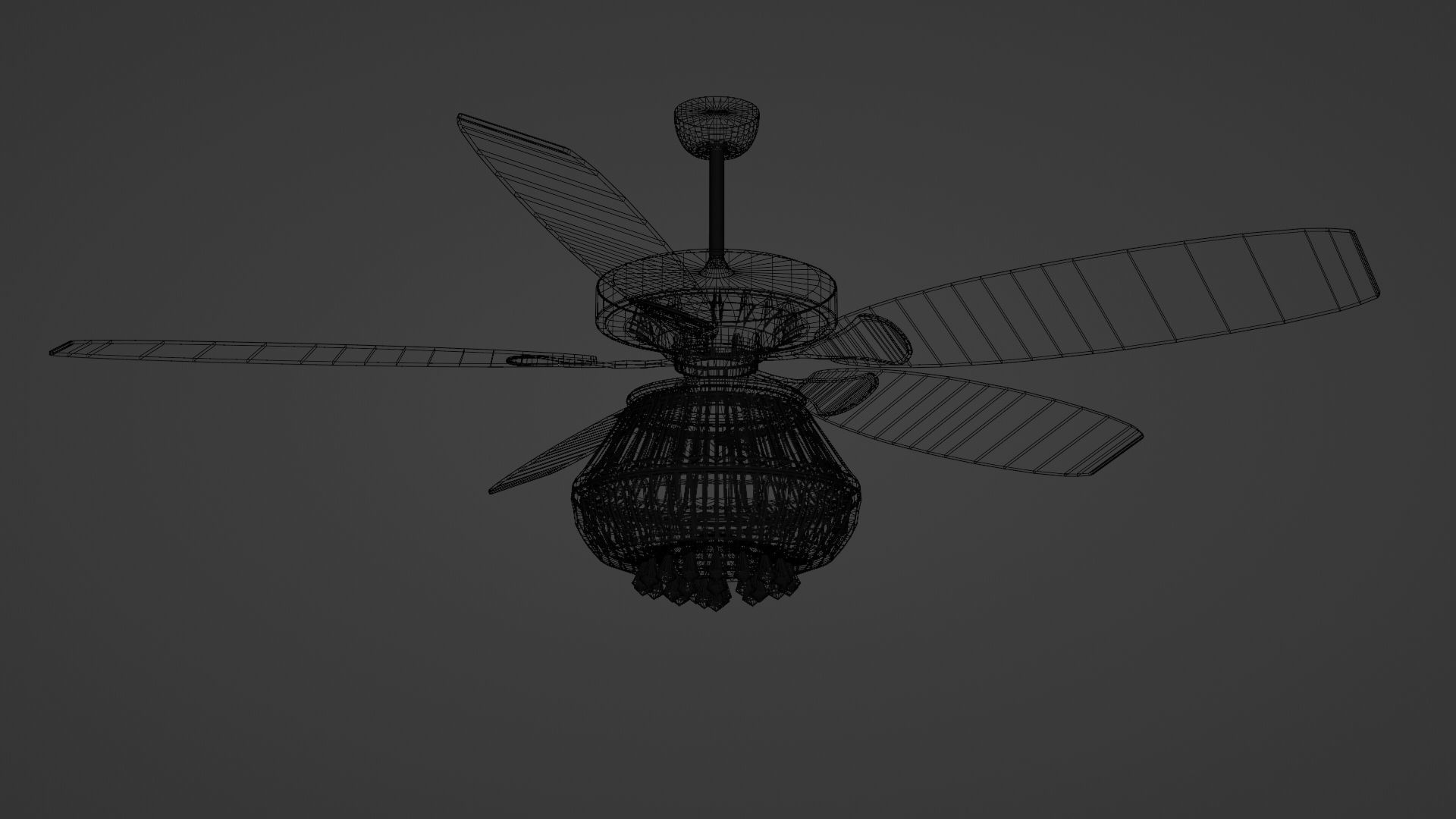 Crystal Fan Low-poly 3D model_3