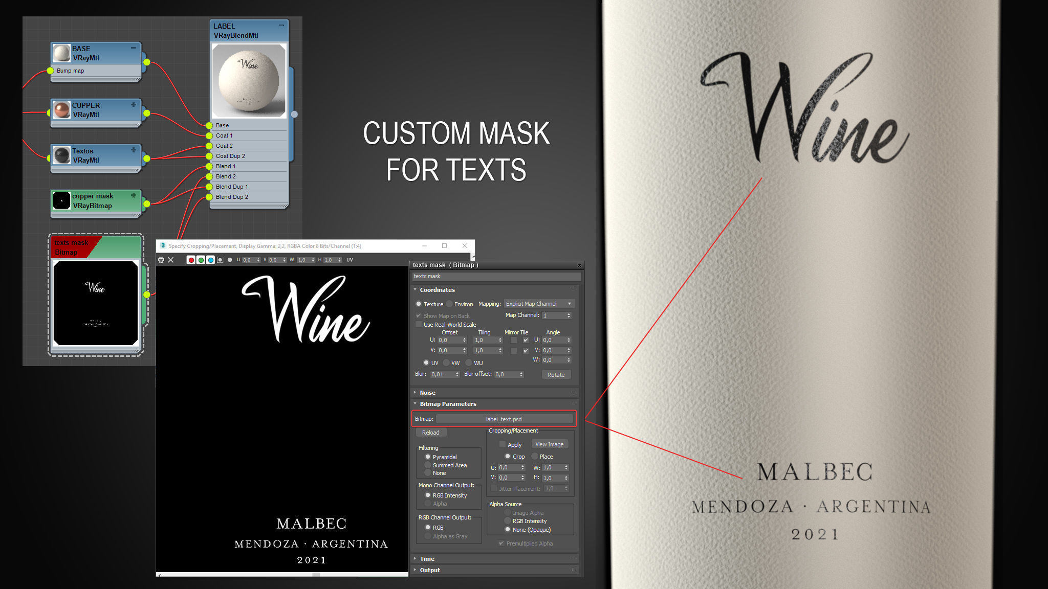 Customizable Wine Label 3D Model 3D model_7