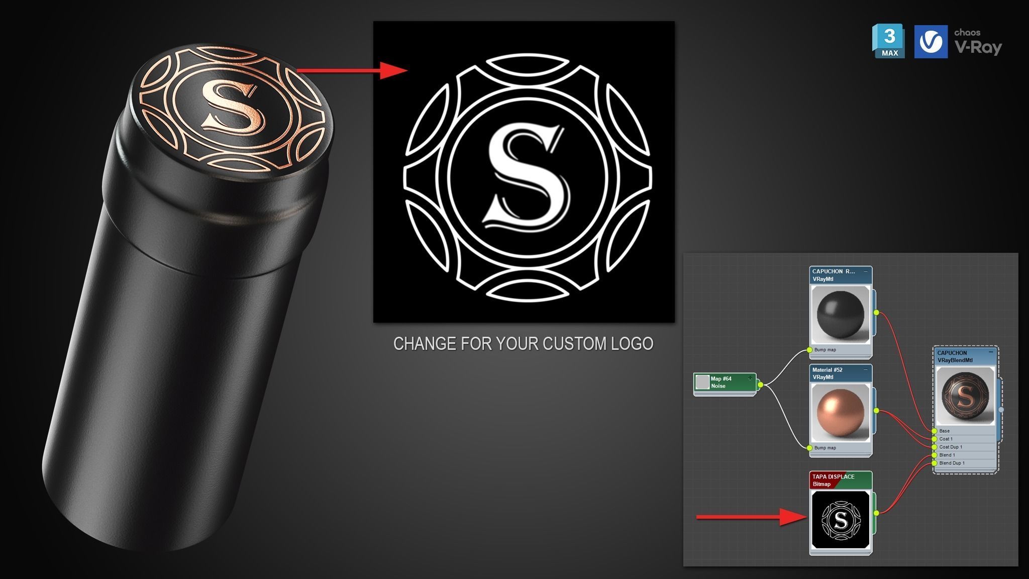 Customizable Wine Label 3D Model 3D model_10