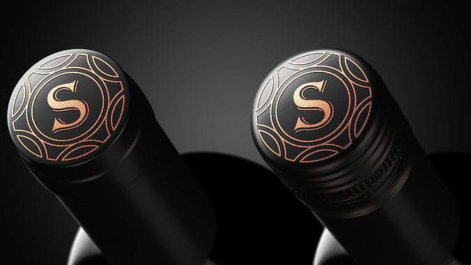 Customizable Wine Label 3D Model 3D model 4