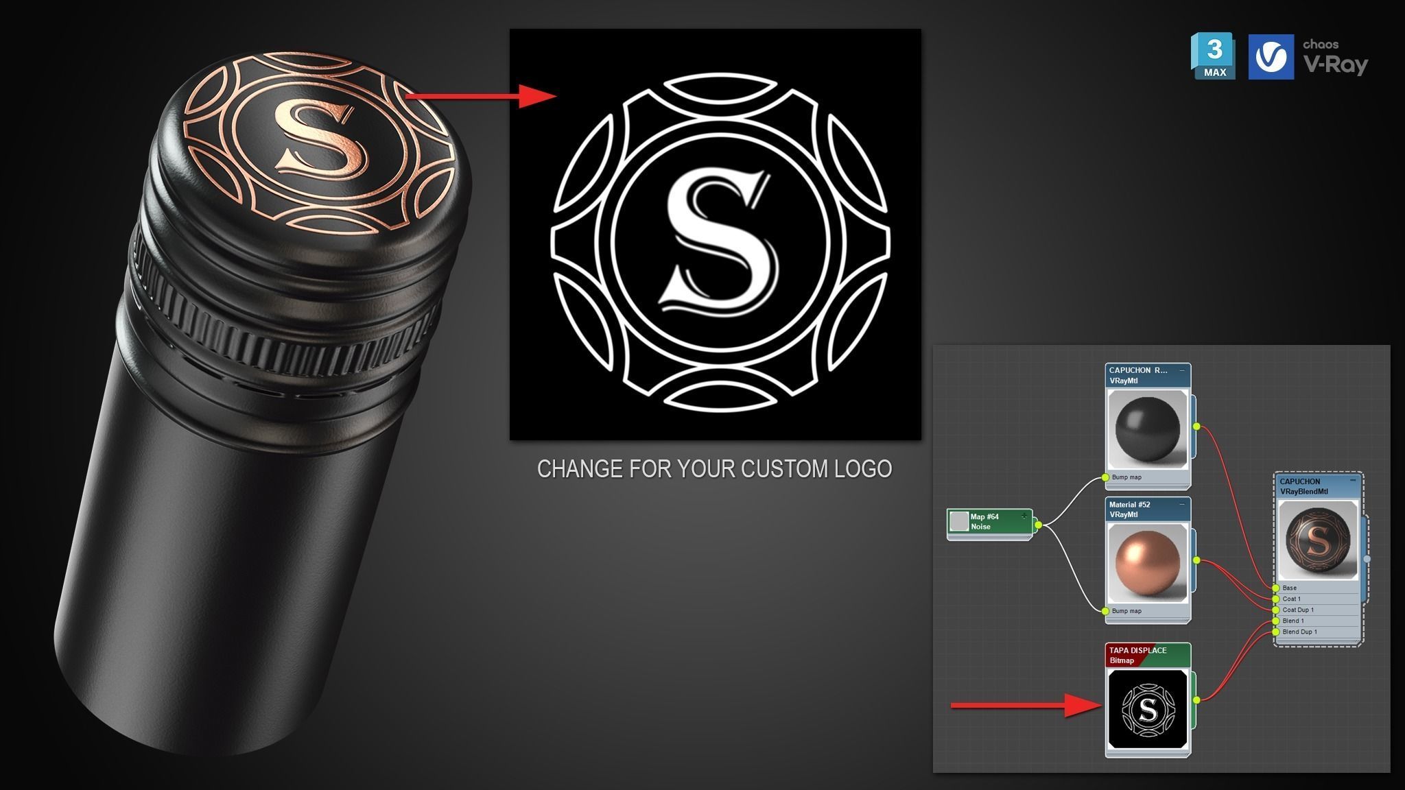 Customizable Wine Label 3D Model 3D model_9