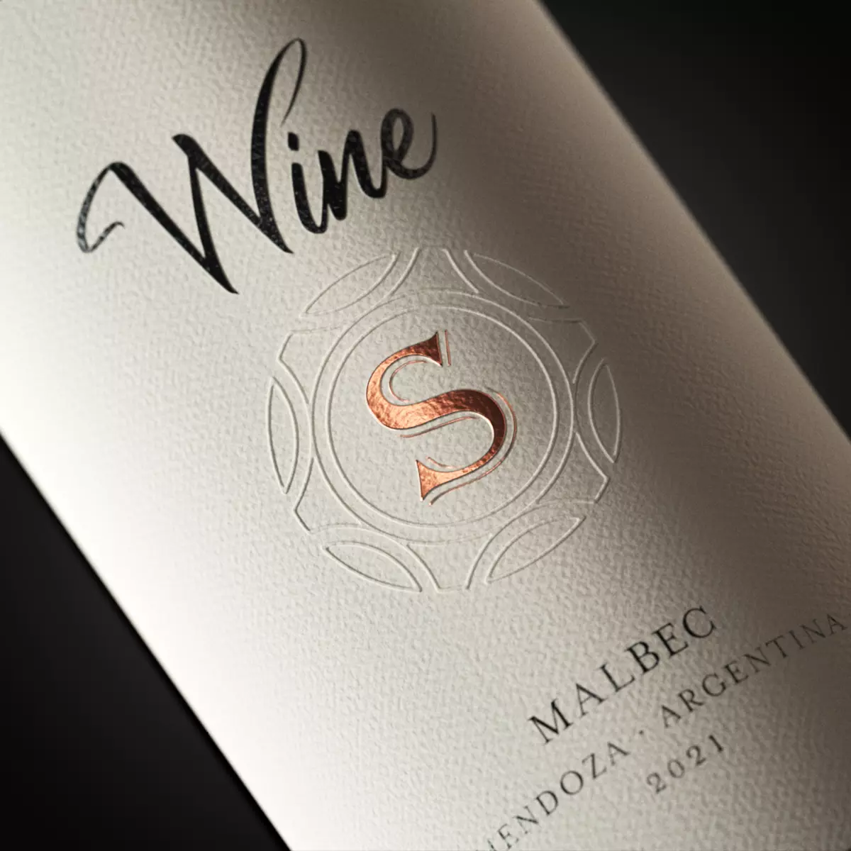 Customizable Wine Label 3D Model 3D model_0