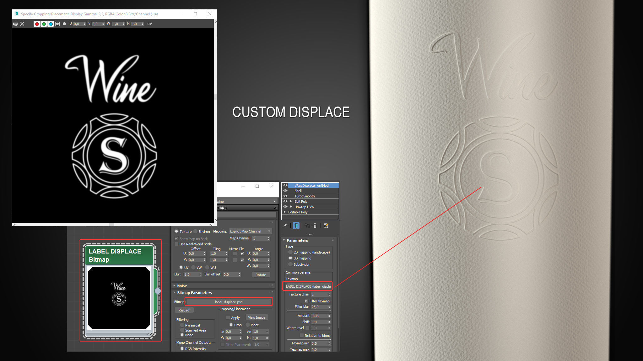 Customizable Wine Label 3D Model 3D model_8