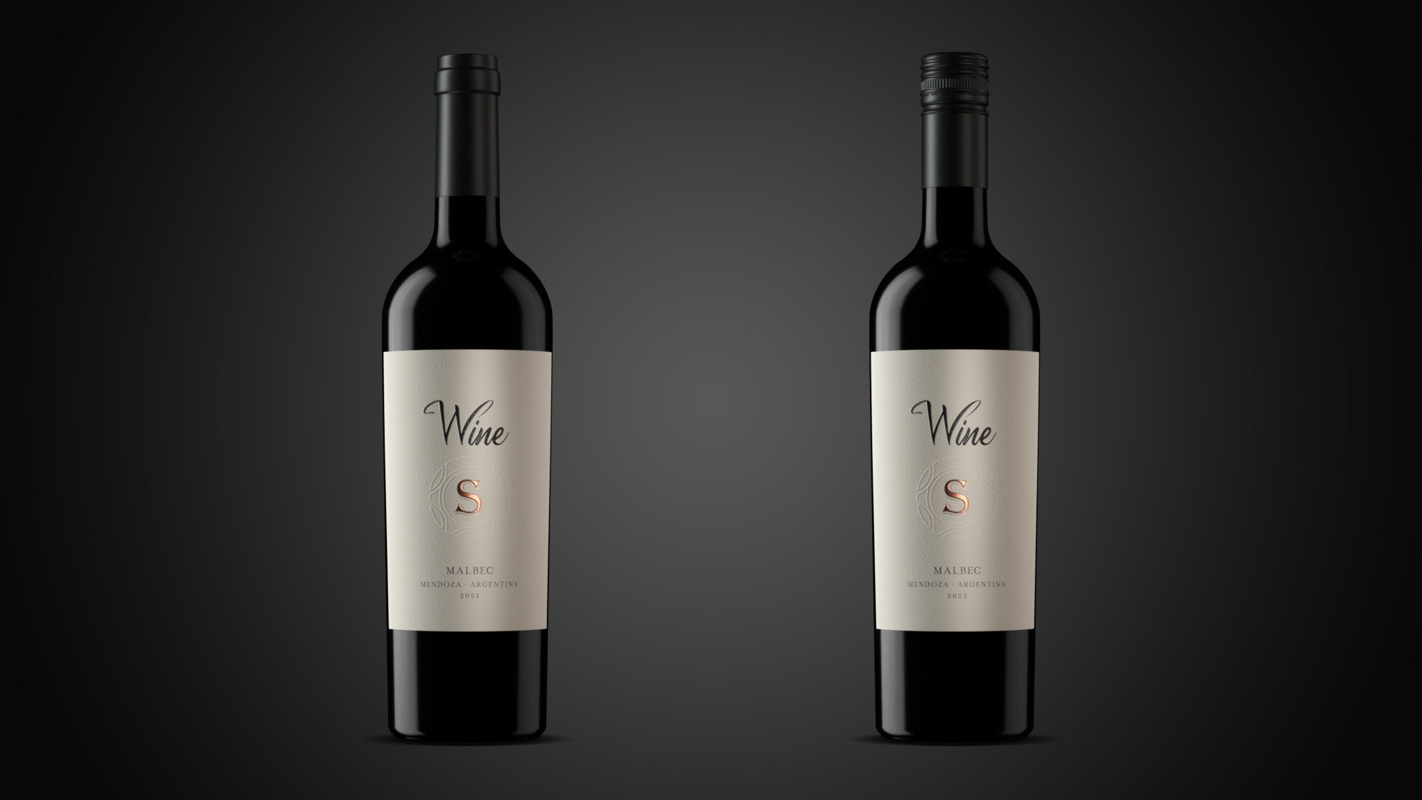 Customizable Wine Label 3D Model 3D model_2