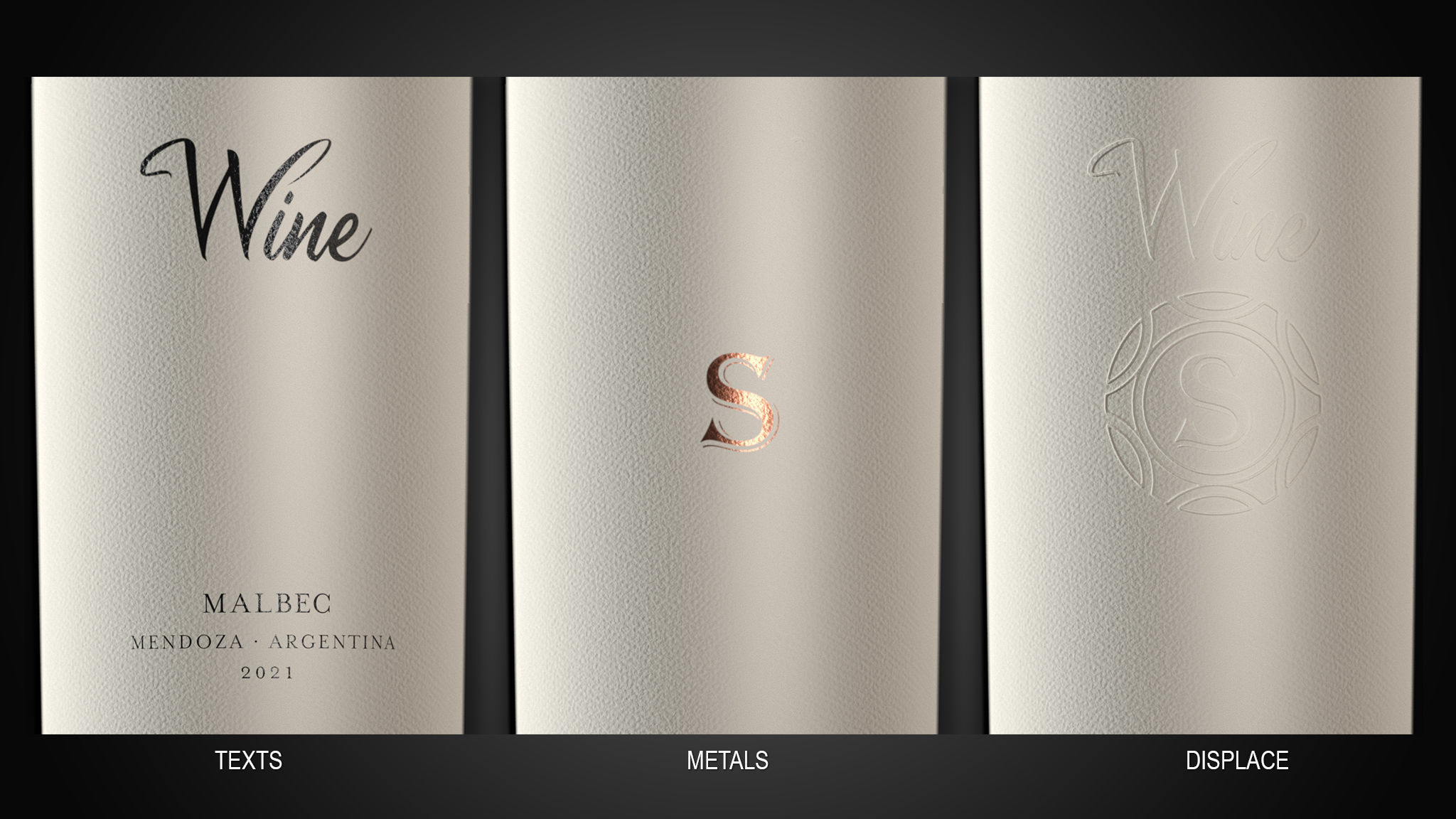 Customizable Wine Label 3D Model 3D model_4