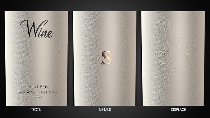 Customizable Wine Label 3D Model 3D model 5