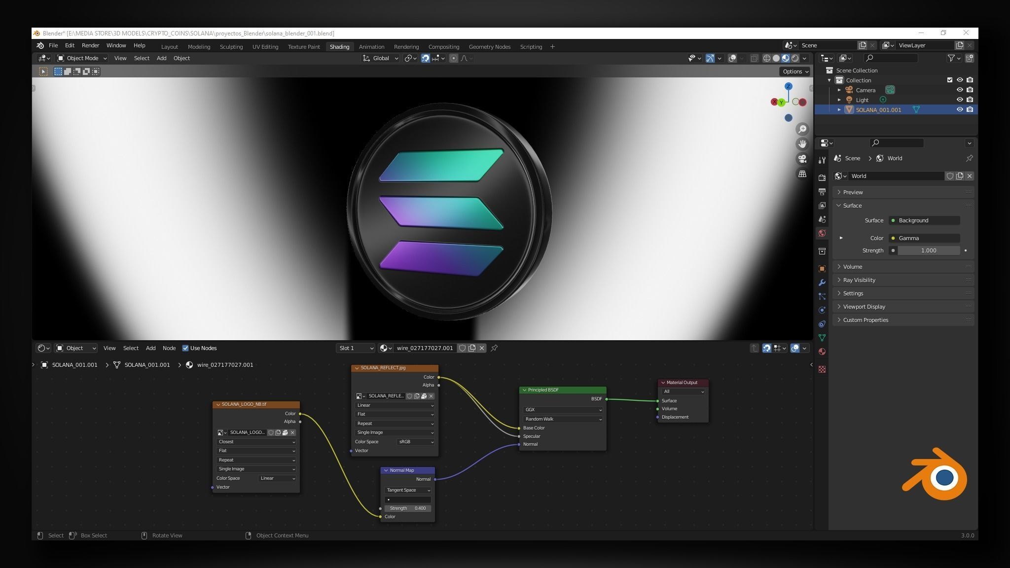 Solana Coin 3D model_11